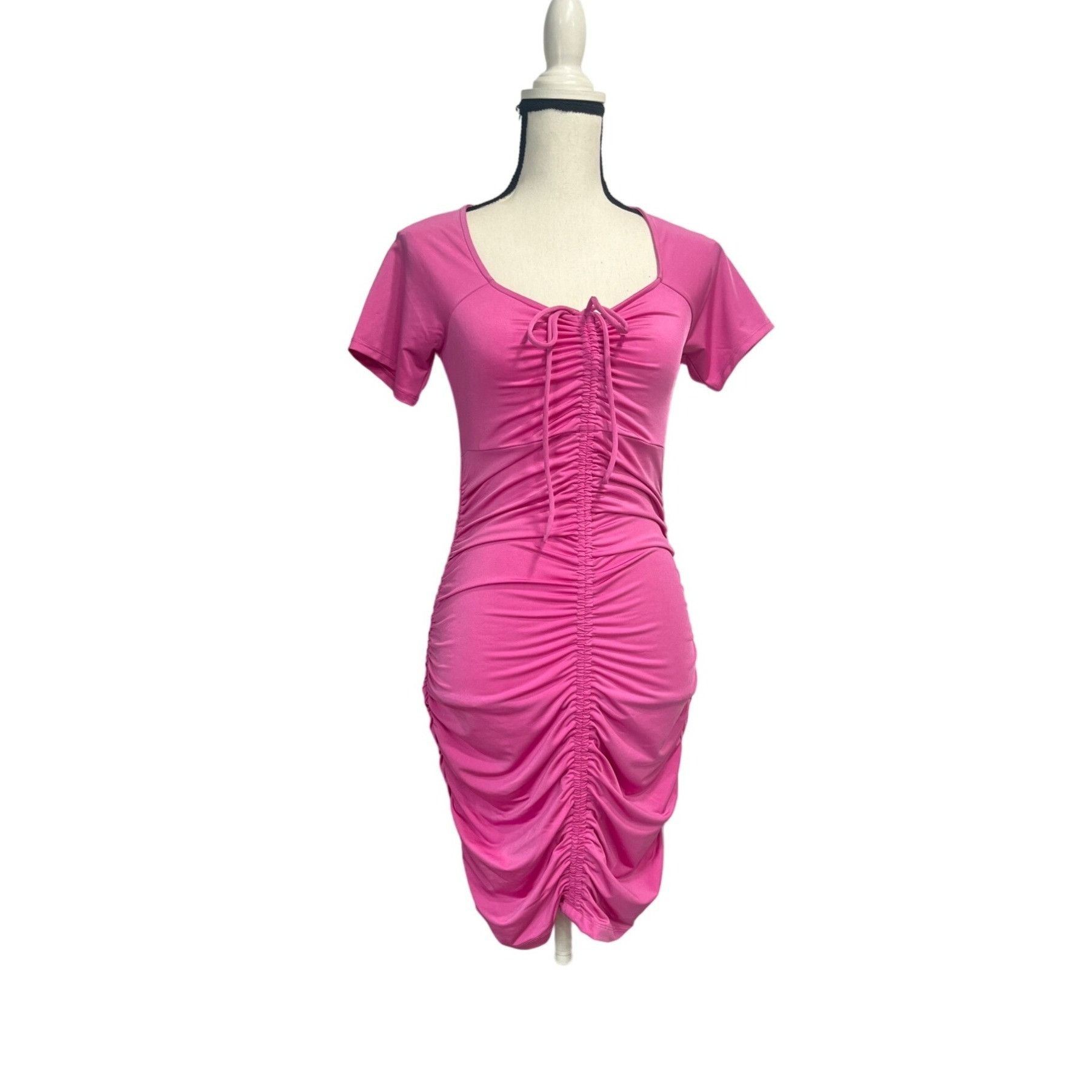 Other OPEN EDIT Ruched T-shirt Dress In Pink Rosebud, S Size S / US 4 / IT 40 - 3 Thumbnail