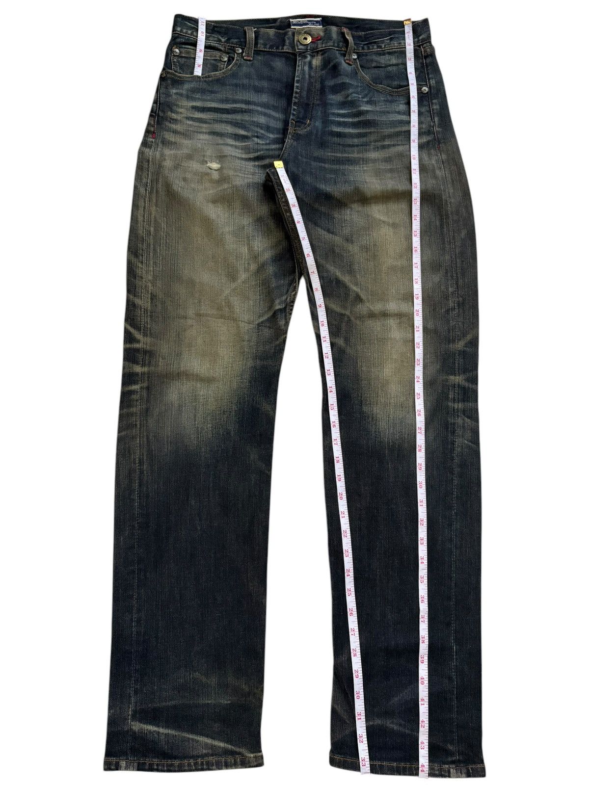 Japanese Brand Vintage Japanese Brand Mud Wash Distressed Loose Jeans Size US 33 - 13 Thumbnail