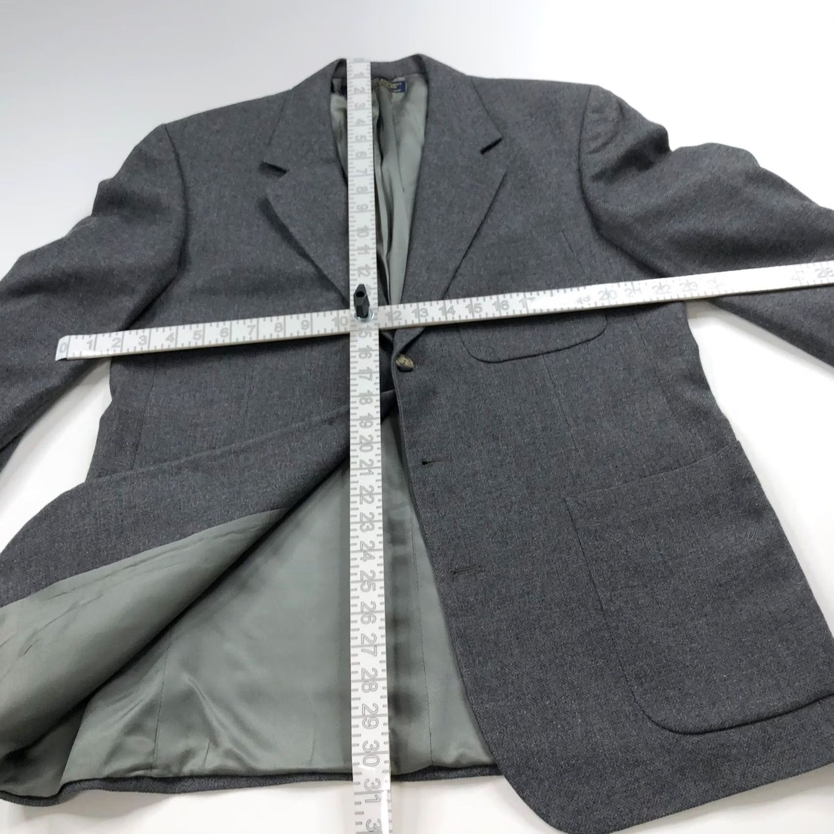 Brooks Brothers Brooks Brothers Blazer Sport Coat Jacket Gray 100% Wool Regular Fit Three-Button Notch Lapel Vintage VTG 41 Men Size 42R - 6 Thumbnail