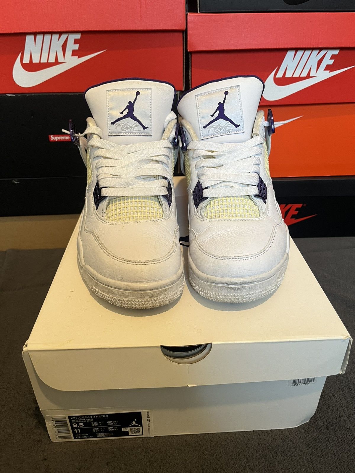 Jordan Brand Air Jordan 4 Retro 'Purple Metallic' Size US 9.5 / EU 42-43 - 2 Thumbnail