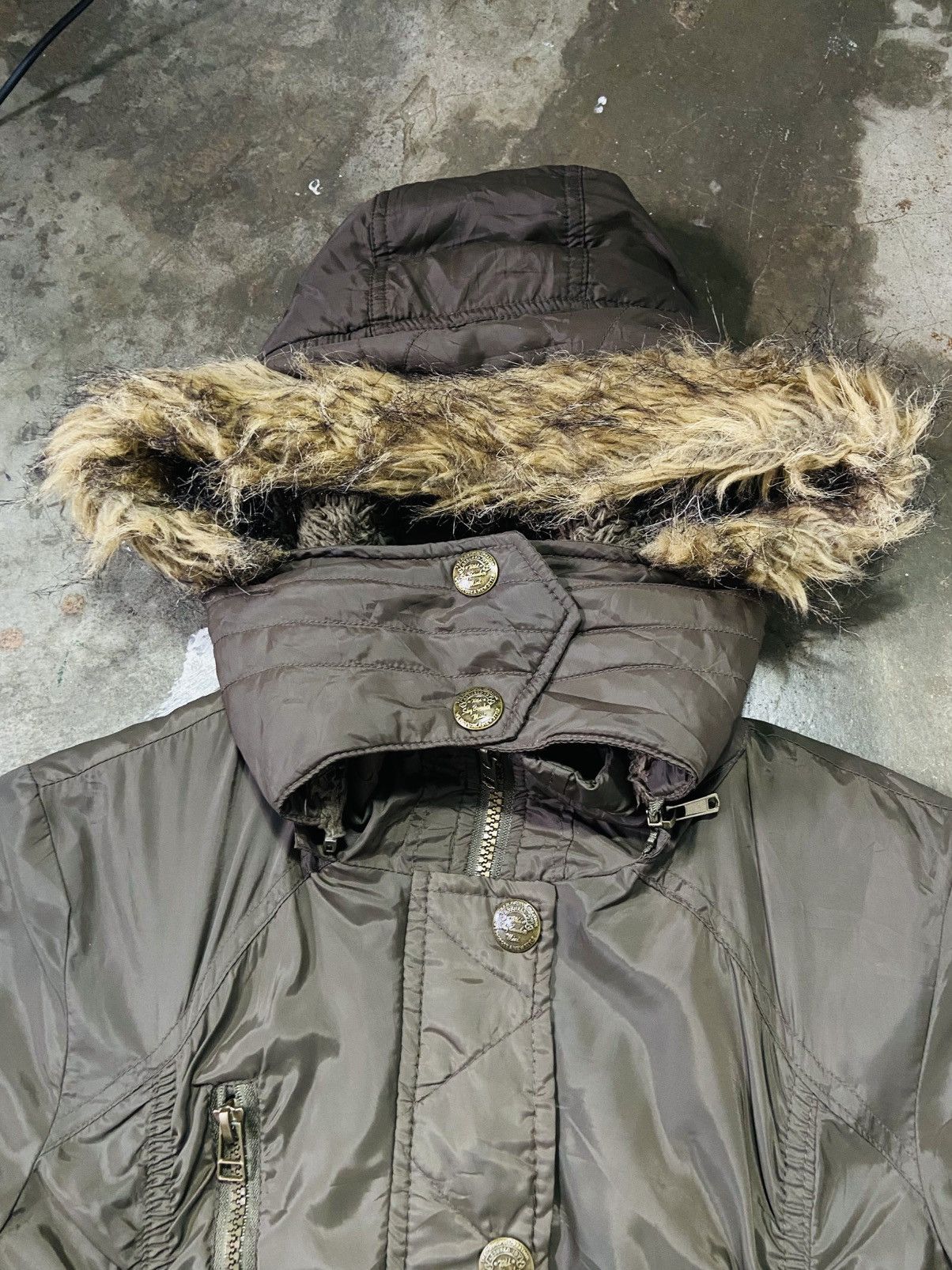 Seditionaries Faded Sky Bomber Mini Fur Hoodie Nylon Jacket Size M / US 6-8 / IT 42-44 - 10 Thumbnail