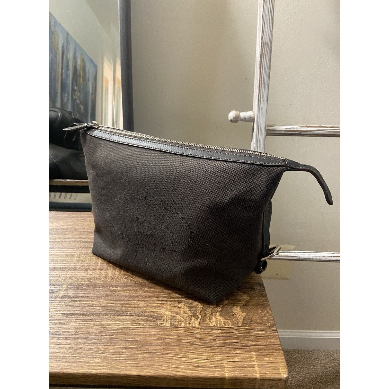 Prada Prada Canapa brown canvas leather buckle clutch pouch bag Size ONE SIZE - 3 Thumbnail