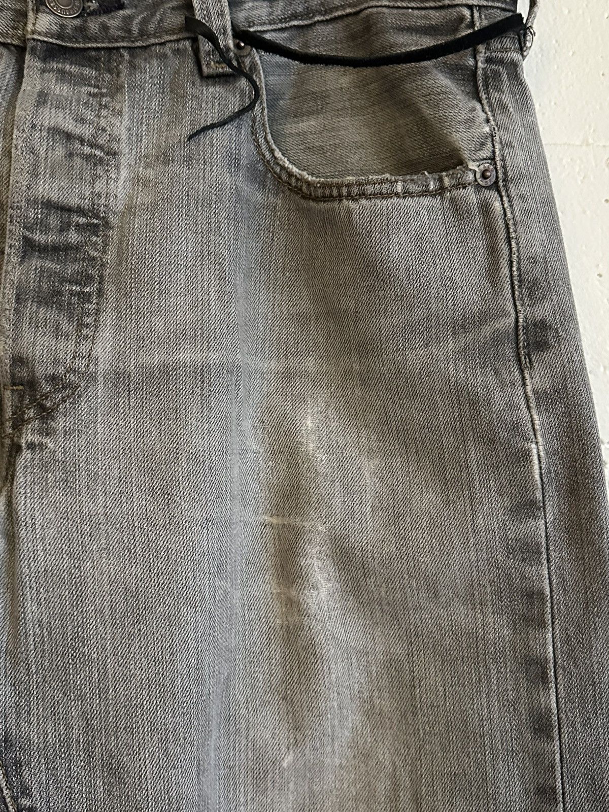 Vintage Grey Levi’s Thrashed and Repaired