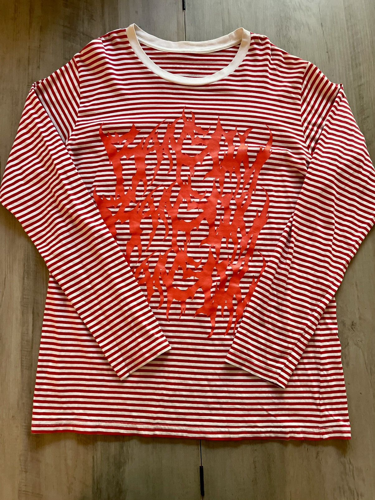 Ransom Clothing Ransom Red and White Striped Long-sleeve Metal Logo Size US L / EU 52-54 / 3 - 4 Thumbnail