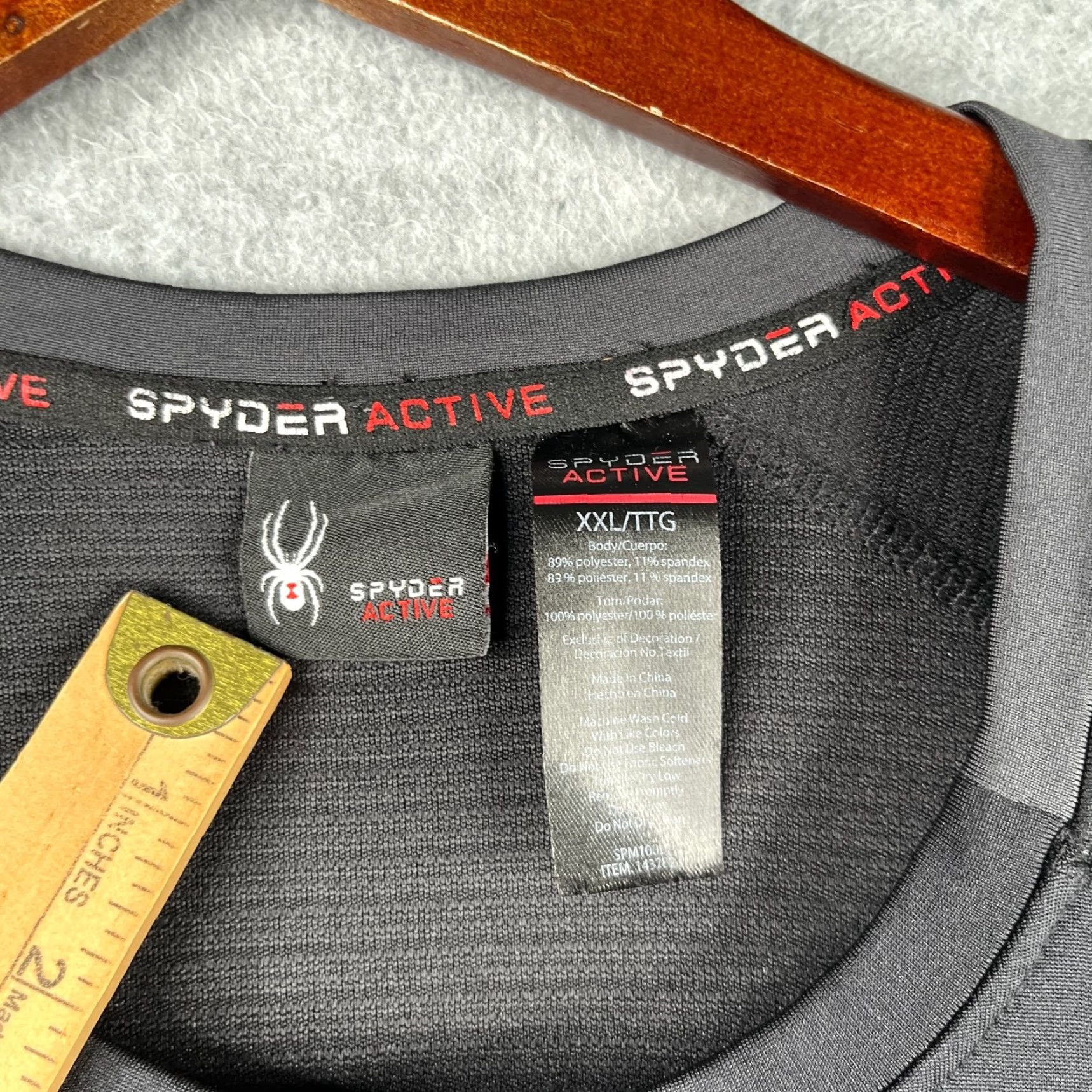 Spyder Spyder Shirt Active Long Sleeve Performance Gym 2XL Black Logo Mens Athletic Stretch Pullover Crew Neck Size US XXL / EU 58 / 5 - 6 Thumbnail