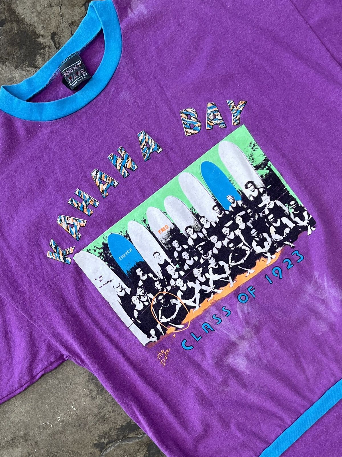 Vintage Vintage 80s Surf Kahana Bay Ringer Repaired Tee Large Size US L / EU 52-54 / 3 - 1 Thumbnail
