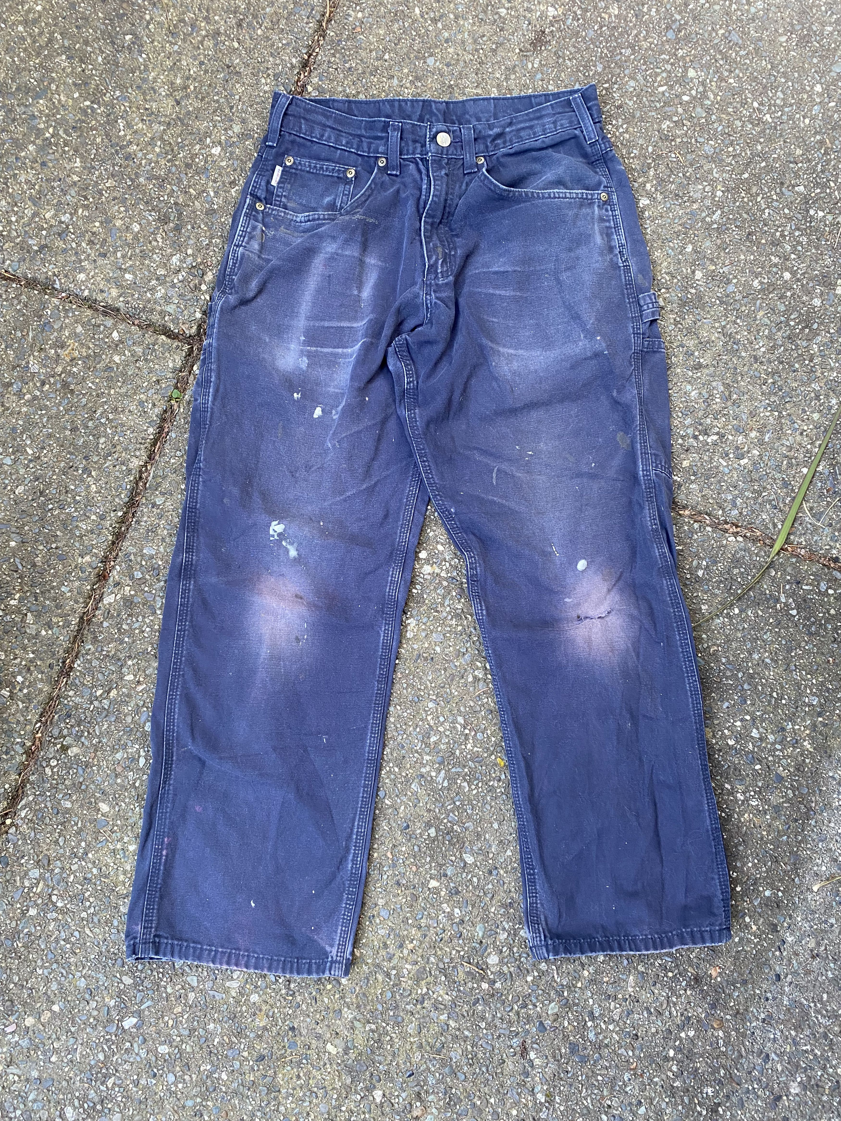 Carhartt × Vintage Vintage 90s Carhartt Single Knee Washed Navy Rare Work Pant Size US 32 / EU 48 - 1 Thumbnail