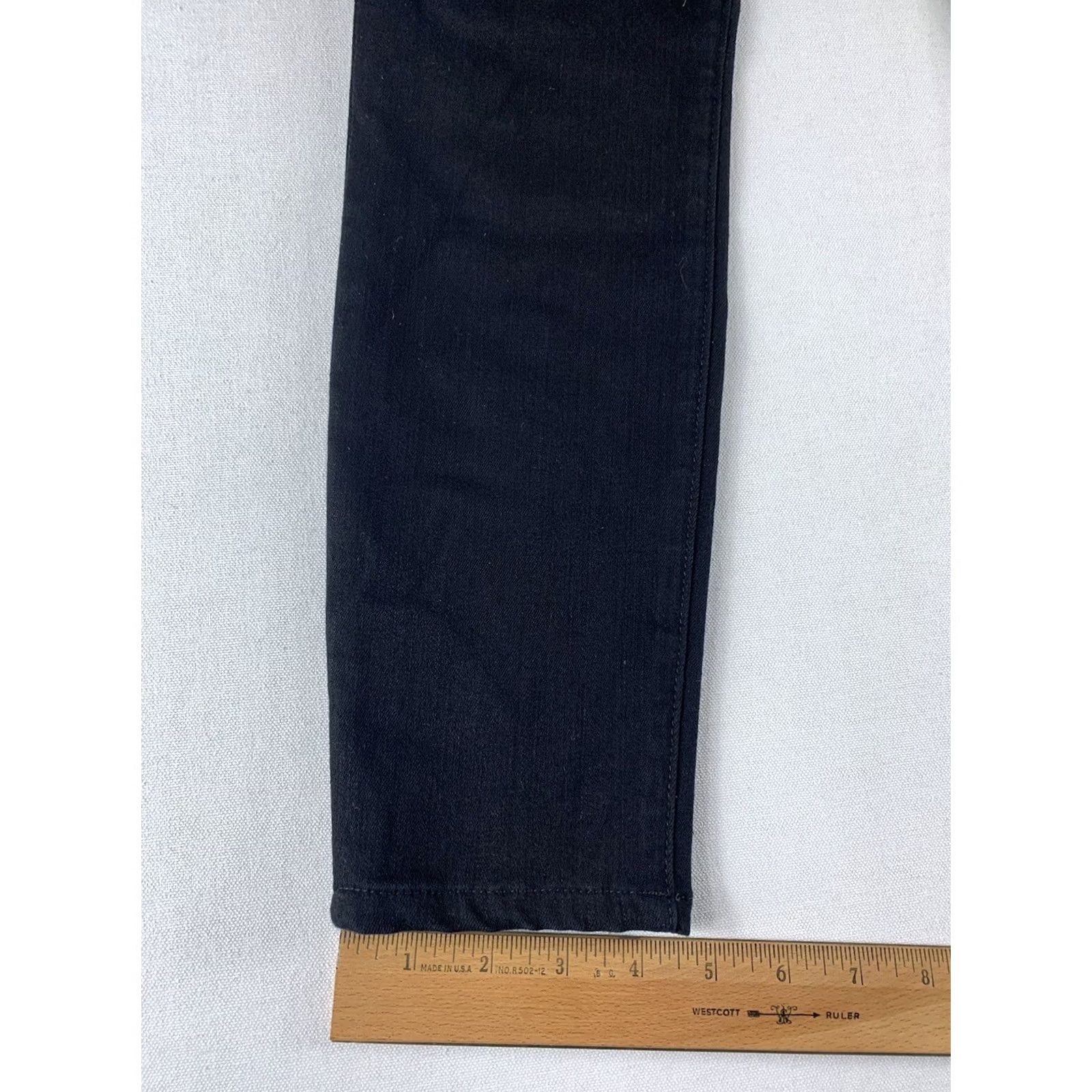 Frame FRAME Jeans Womens 26 Black DENIM SIZE ALI HIGH RISE CIGARETTE FLAT LAY 26X25 Size 26" / US 2 / IT 38 - 5 Thumbnail