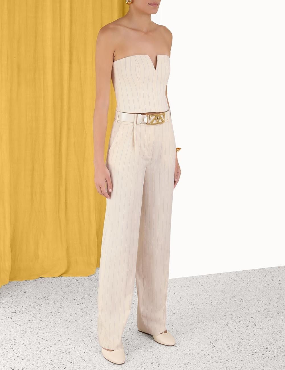 Zimmermann oc11z0225 Luminosity Pinstripe Bustier in Ivory Size S / US 4 / IT 40 - 3 Thumbnail