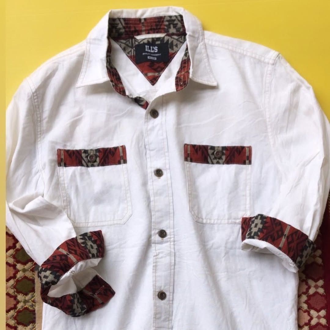 Japanese Brand Ills Shirt japan white colorway navajo shirt Iconic Size US M / EU 48-50 / 2 - 1 Thumbnail