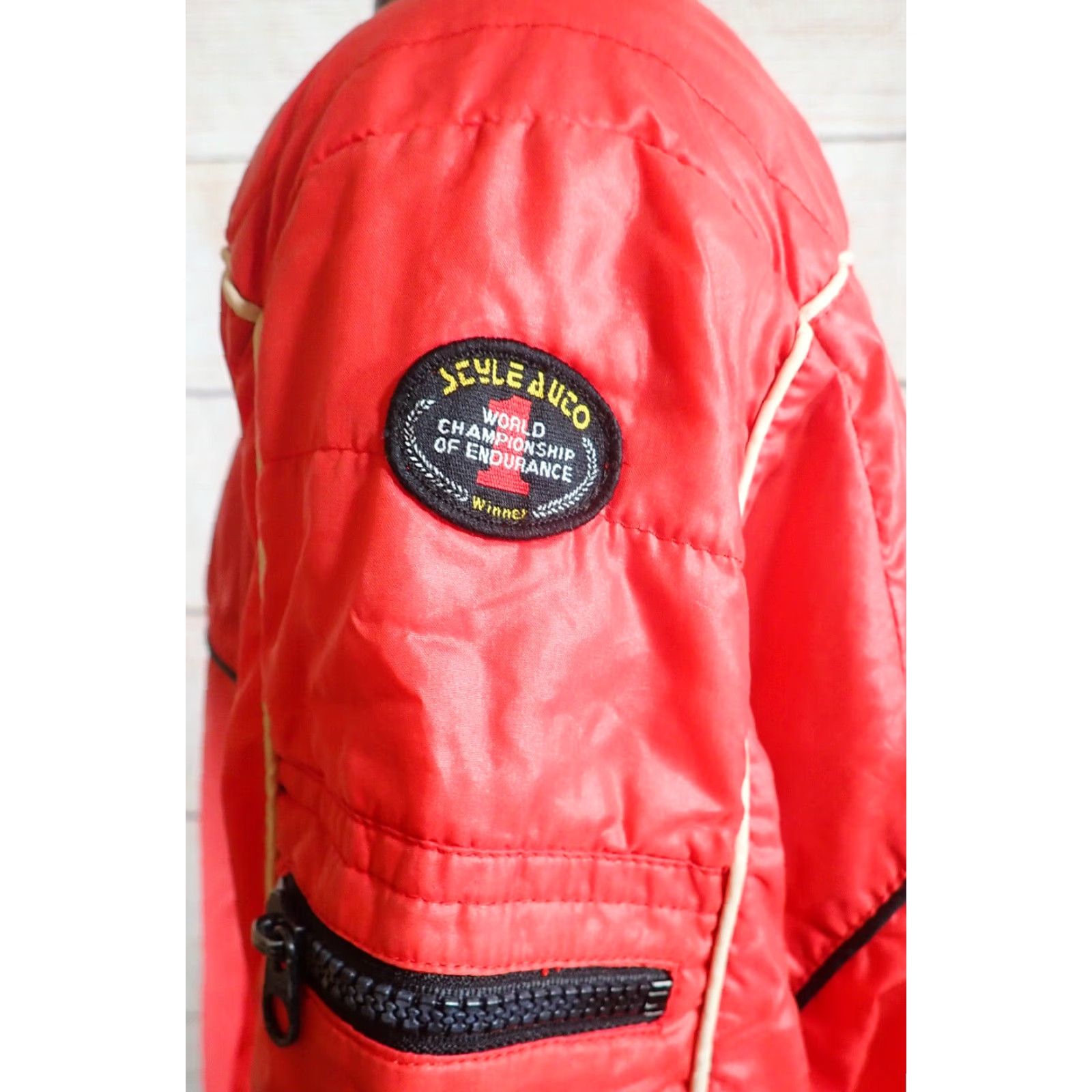 Vintage VINTAGE 70s Style Auto Competition Racing Satin Jacket Windbreaker 1 World Champion Red Large Men's Size US L / EU 52-54 / 3 - 2 Thumbnail