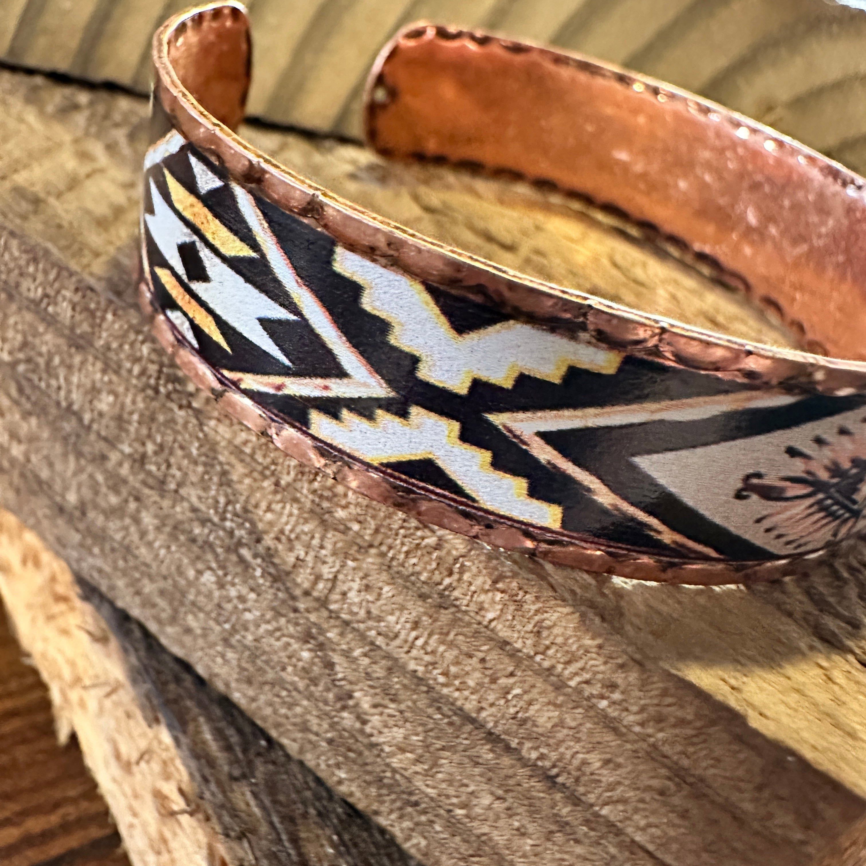 Other Handmade Boho Native American Navajo Copper Narrow Cuff Brac Size ONE SIZE - 5 Thumbnail