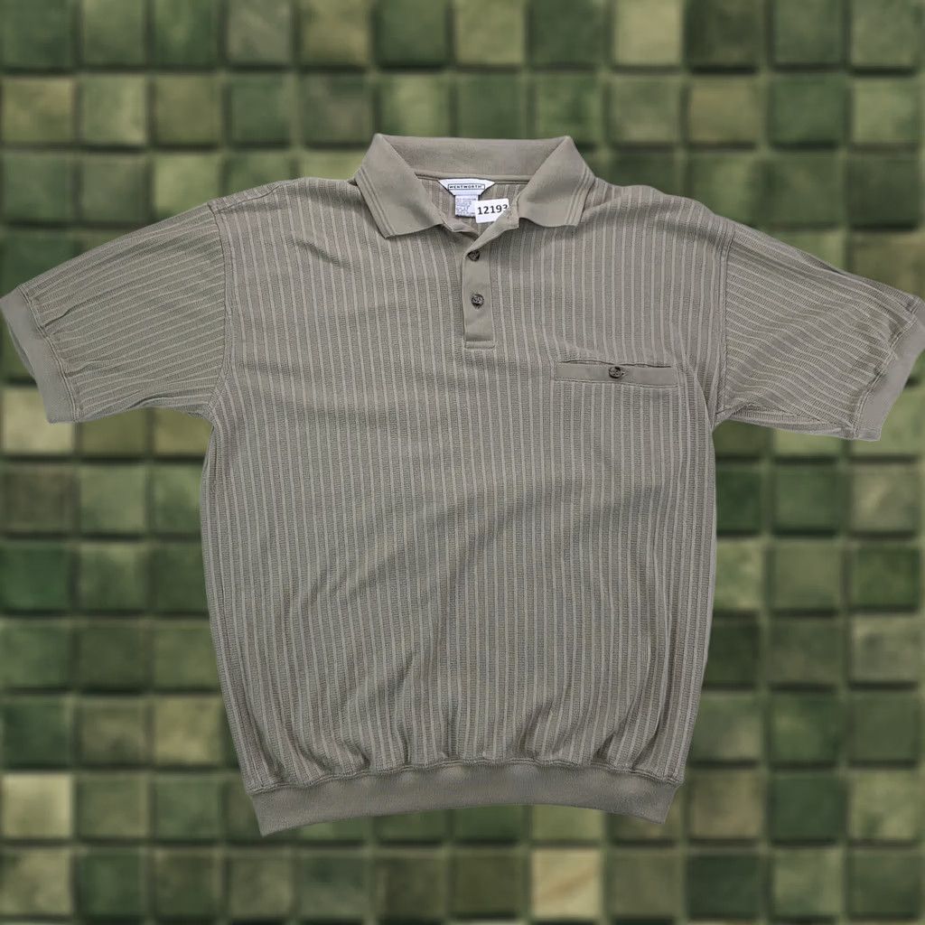 Vintage VINTAGE Wentworth Polo Shirt Mens LT Pocket Front Brown 90s Grunge Retro Cotton Blend | Golf School Walking Slim Fit? Size US L / EU 52-54 / 3 - 1 Thumbnail