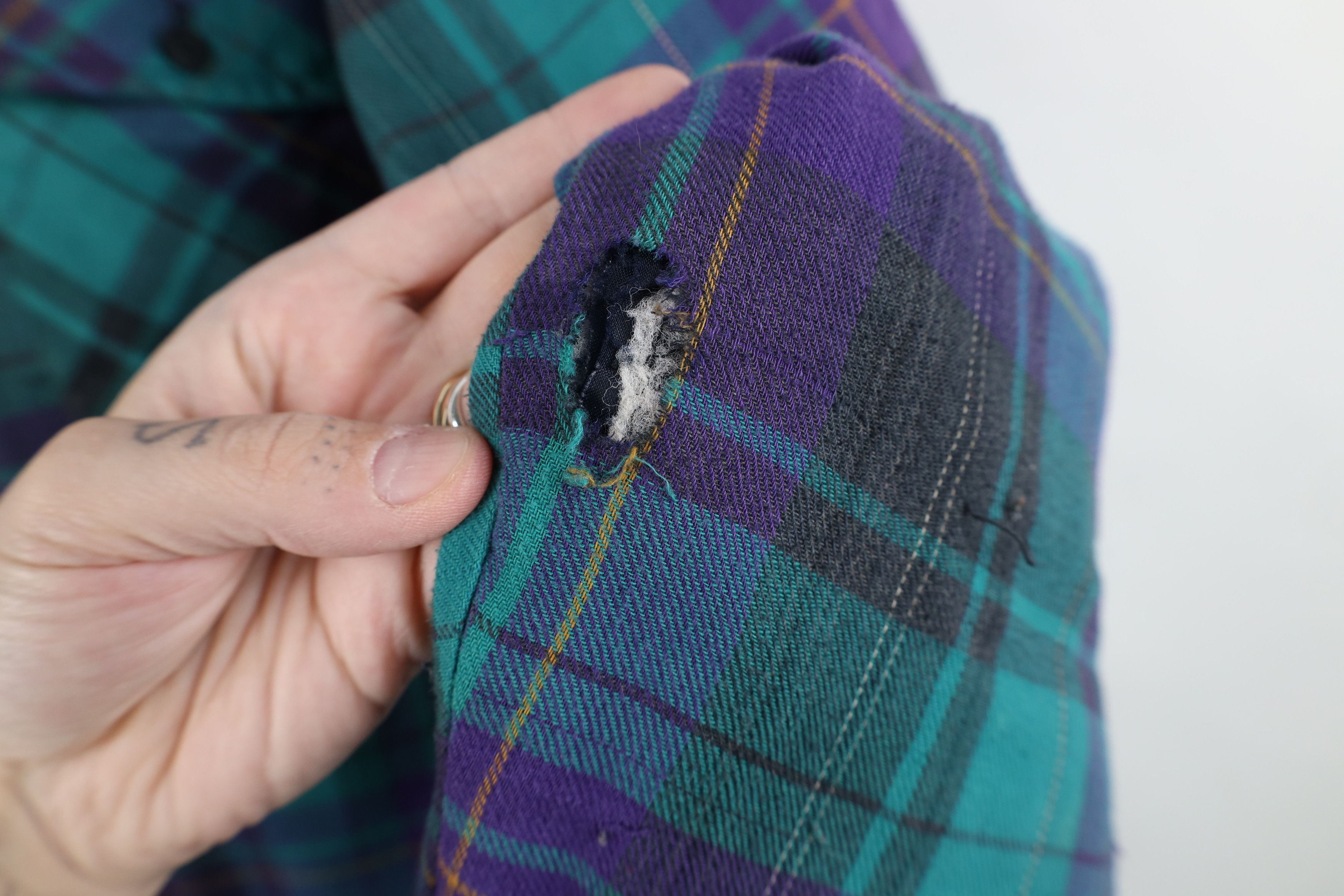 Vintage Vintage 90s Streetwear Quilted Flannel Shirt Jacket Shacket Size US L / EU 52-54 / 3 - 7 Thumbnail