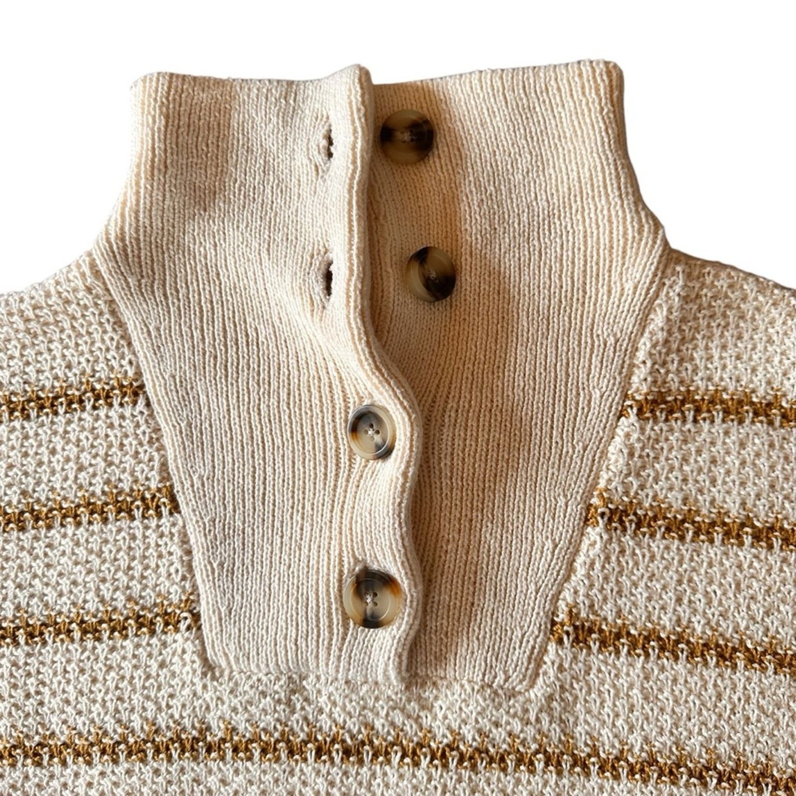 Madewell Madewell Canby Button Mockneck Sweater – Antique Cream Size S / US 4 / IT 40 - 8 Thumbnail