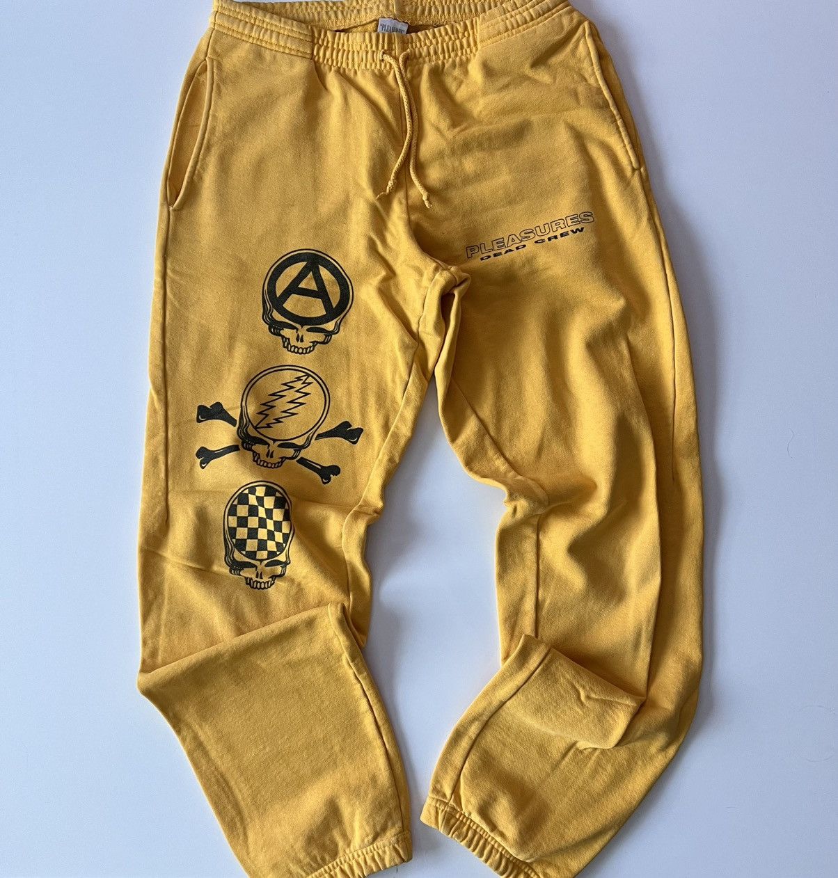 Grateful Dead × Pleasures Pleasures Grateful Dead Yellow Sweatpants Size Medium Size US 32 / EU 48 - 3 Thumbnail