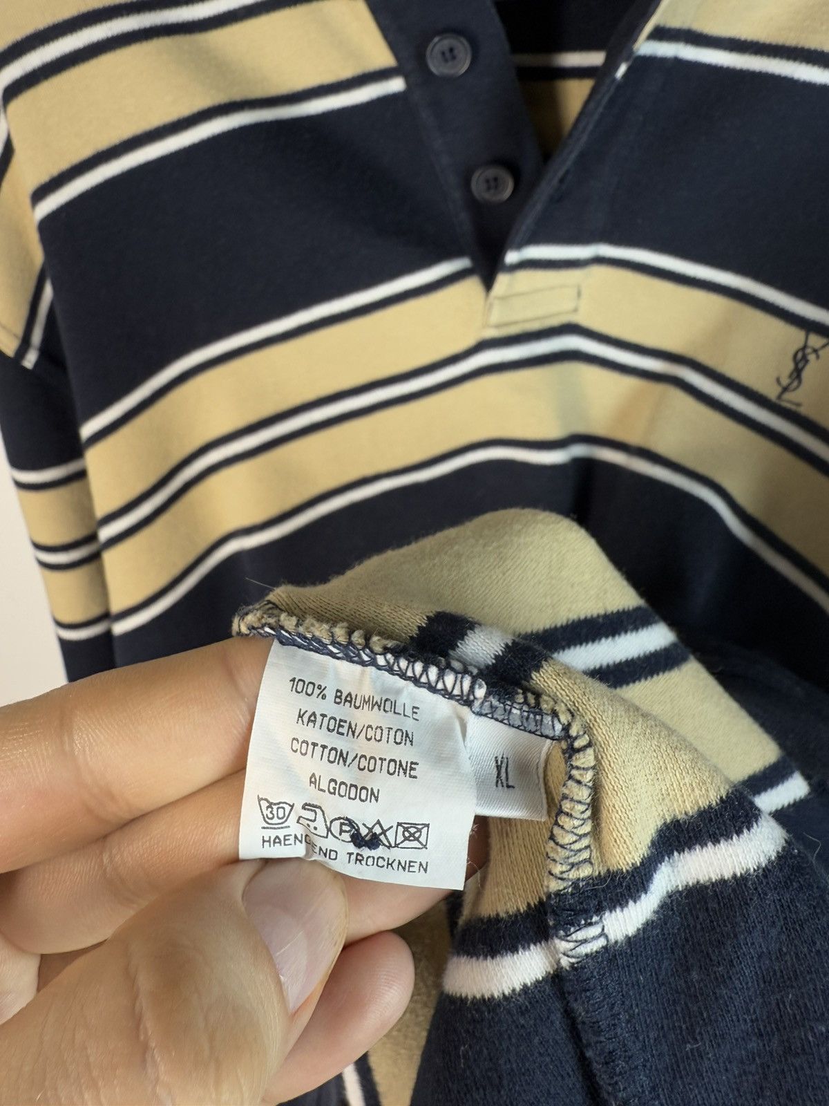 Yves Saint Laurent 90s YSL Sweatshirt 1/4 Button Up Sweater Vintage rare Size US XL / EU 56 / 4 - 8 Thumbnail