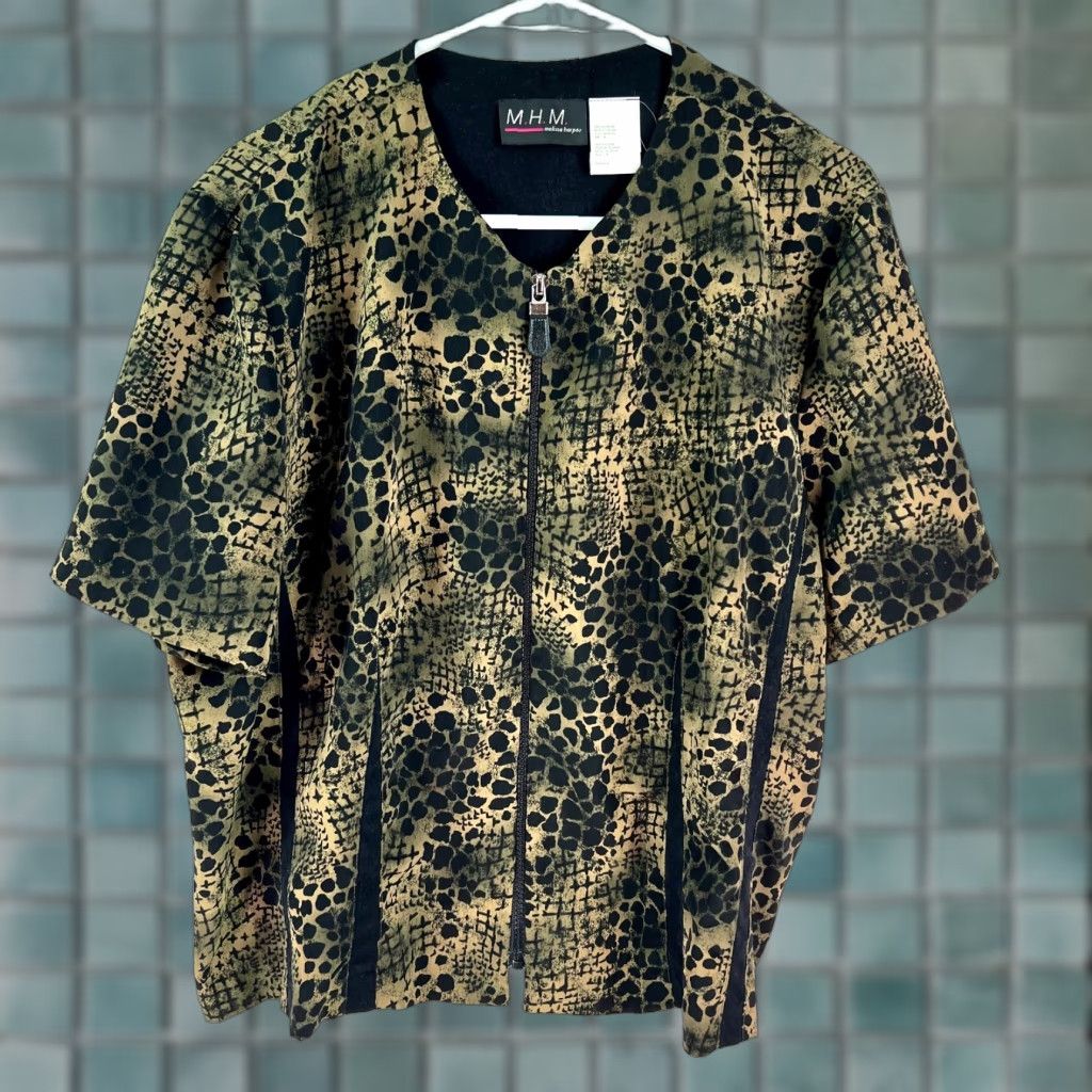Melissa M.H.M Melissa Harper Womens Short Sleeves Multicolor Full Zip Jacket Size 18 Size 40" / US 18 - 1 Thumbnail