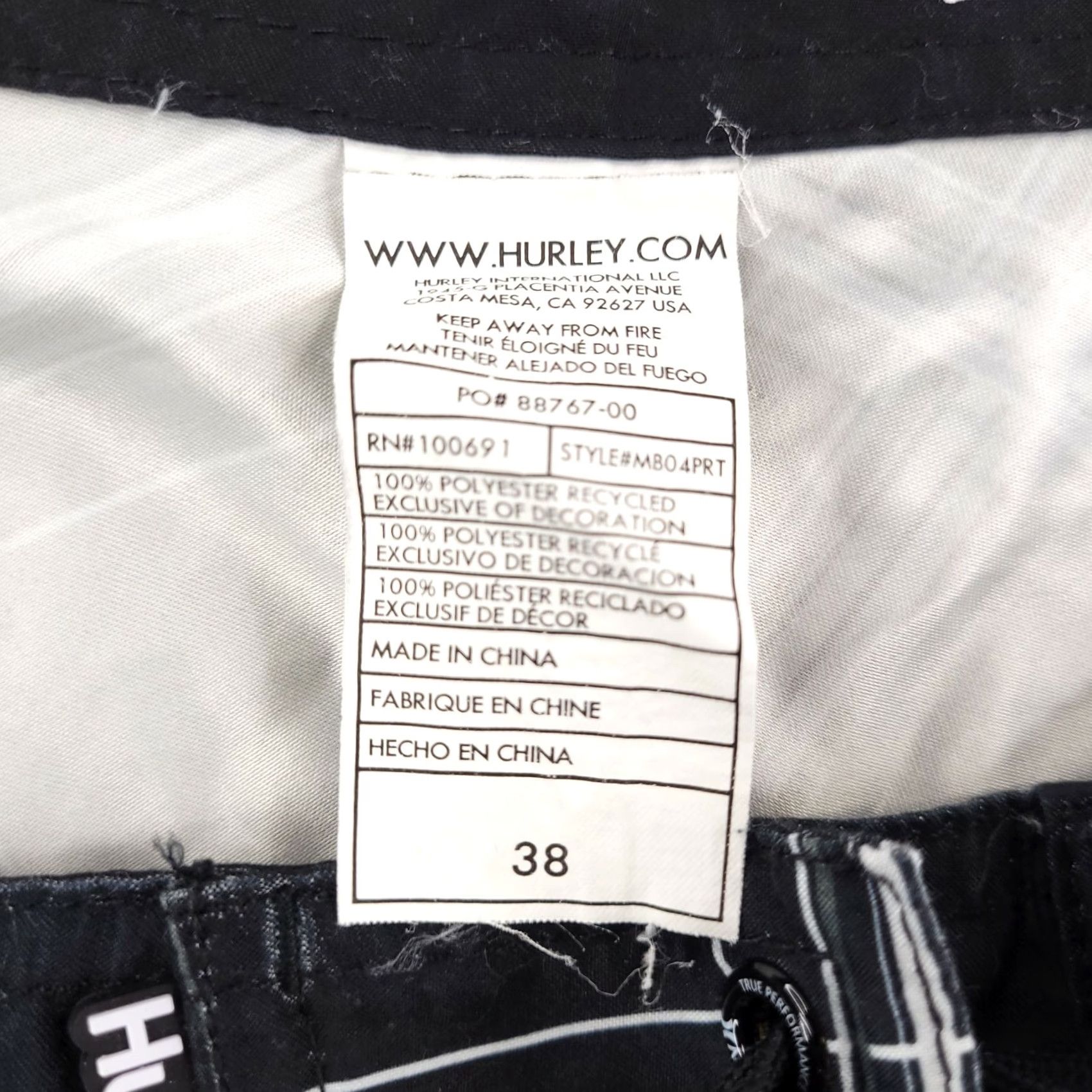 Hurley Hurley Boardshorts Men's 38 Black Plaid Swim Trunk Bottoms Trunks Size US 38 / EU 54 - 7 Thumbnail