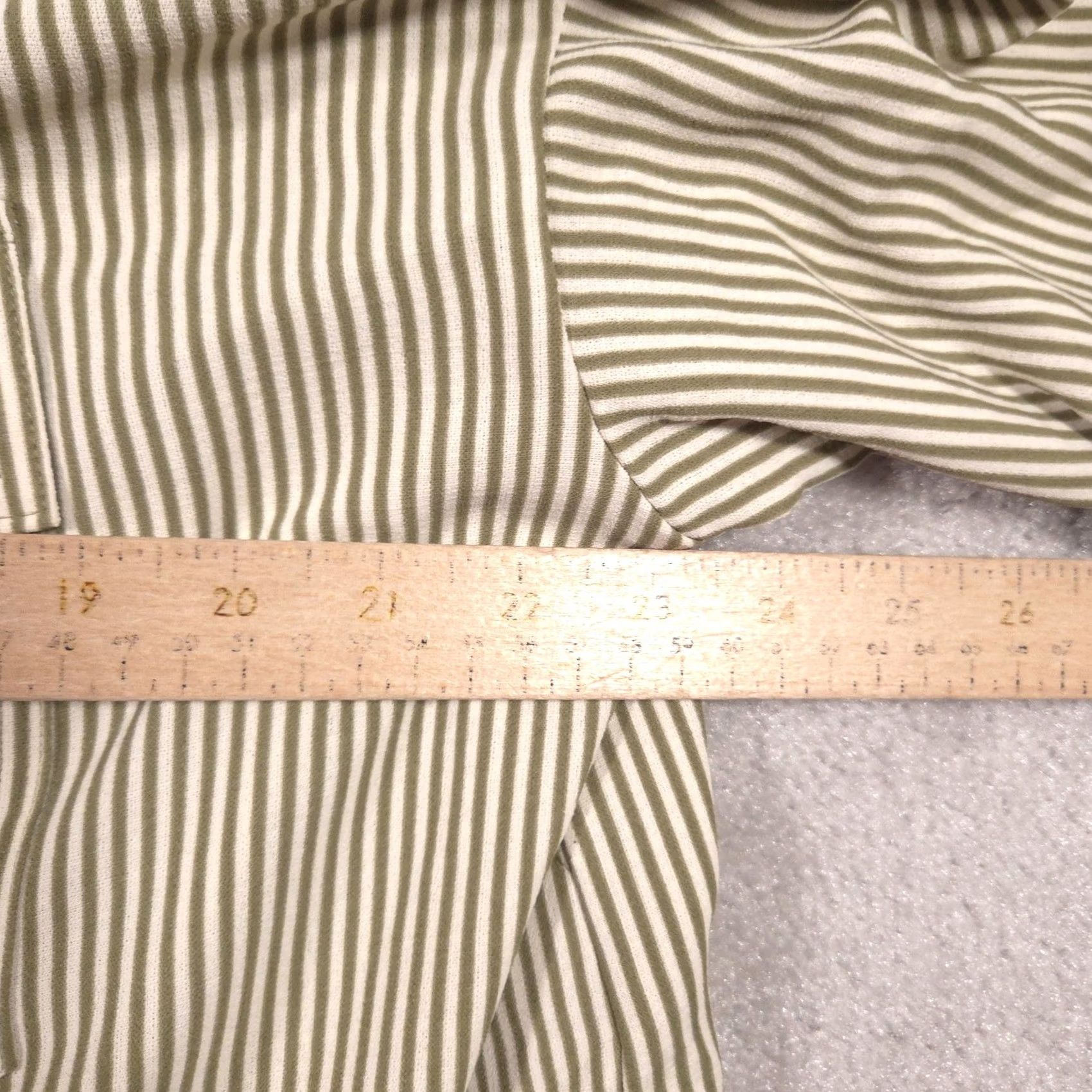 Worthington Worthington Shirt Womens XXL Green Stripe Button Front Collared Short Sleeve Top Size XXL / US 16-18 / IT 52-54 - 7 Thumbnail