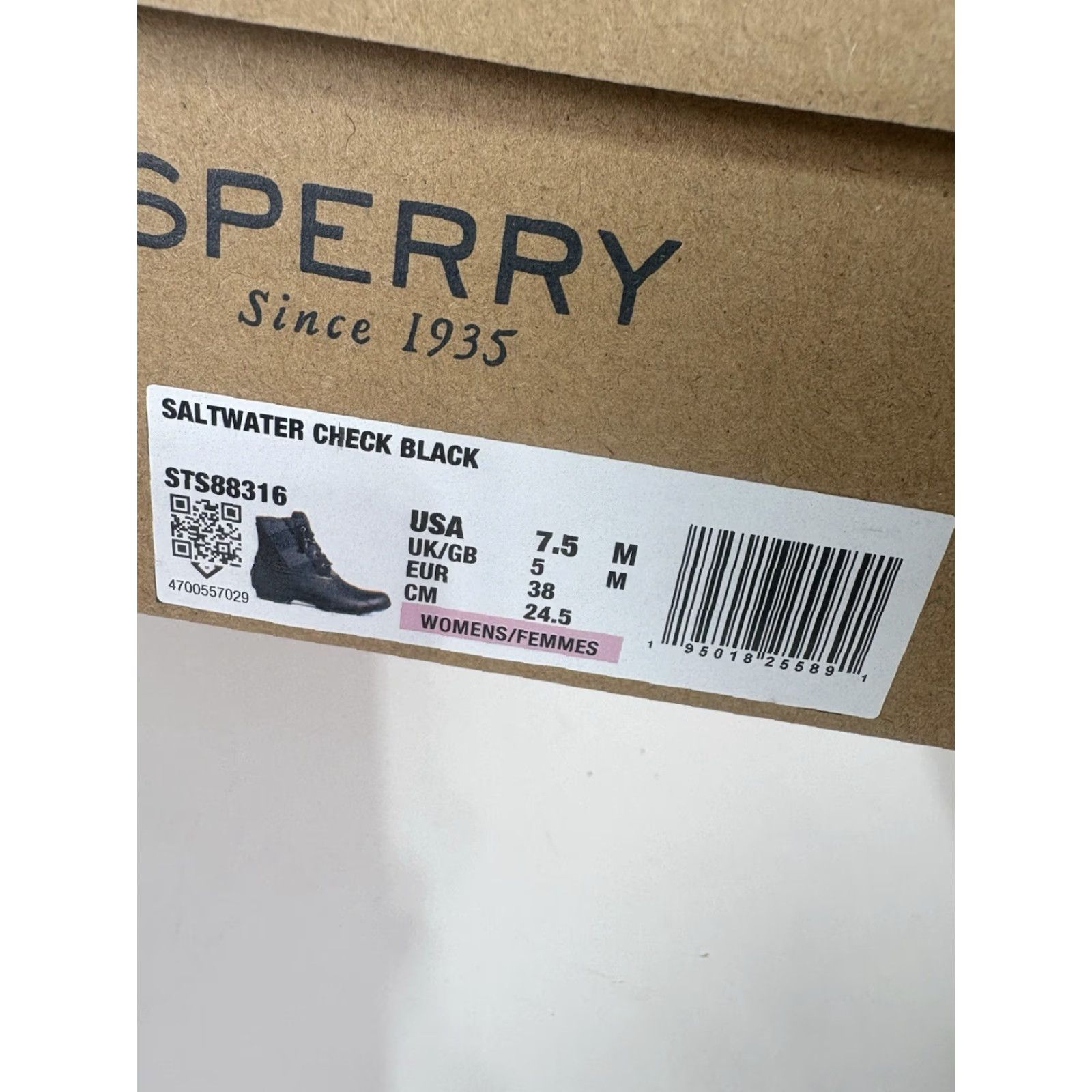 Sperry Sperry Top Sider Saltwater Check Black Fabric/Rubber Boots Womens 7.5M Size M / US 6-8 / IT 42-44 - 8 Thumbnail