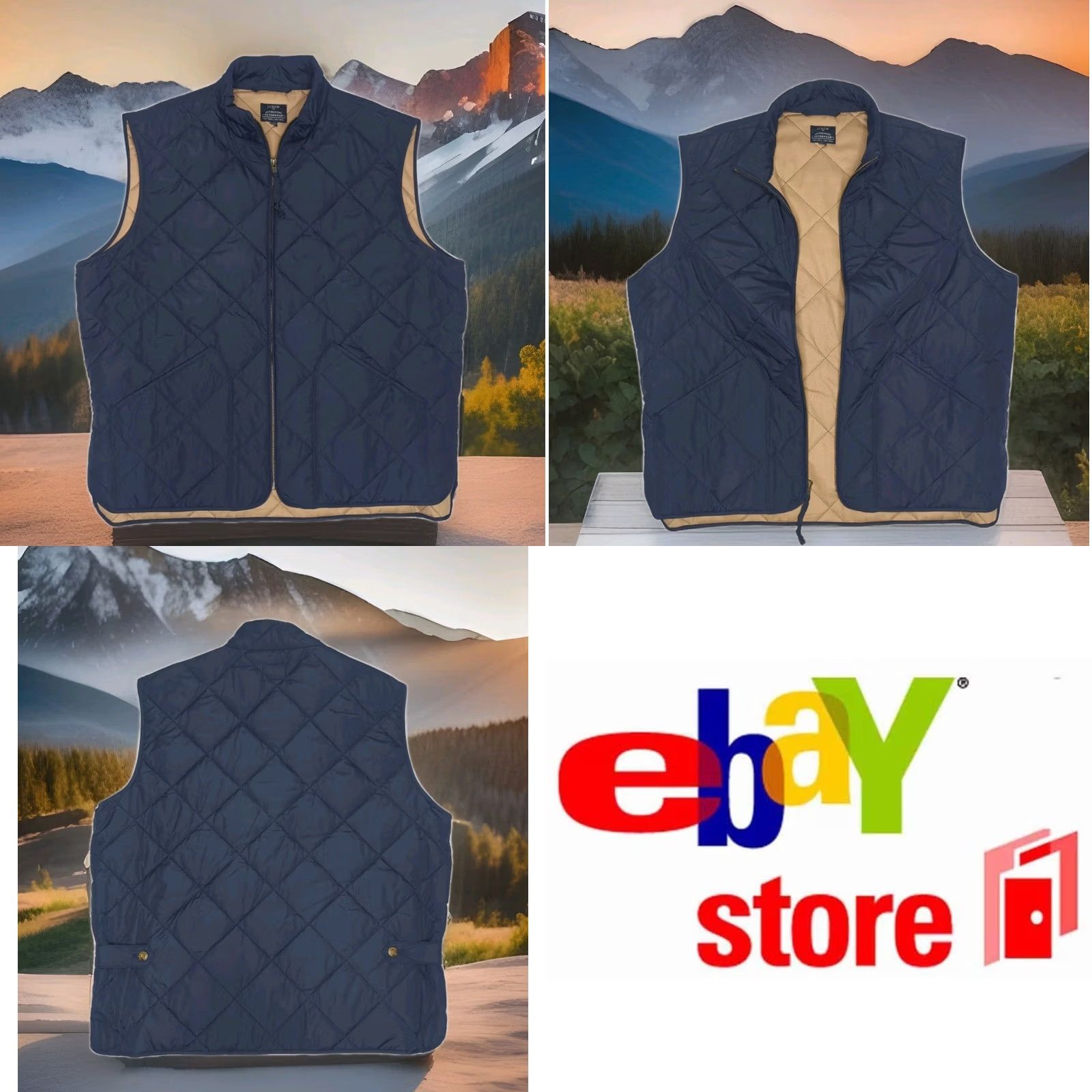 J.Crew J. CREW Vest Mens Medium Navy Blue Quilted Jacket Preppy Size US M / EU 48-50 / 2 - 8 Thumbnail