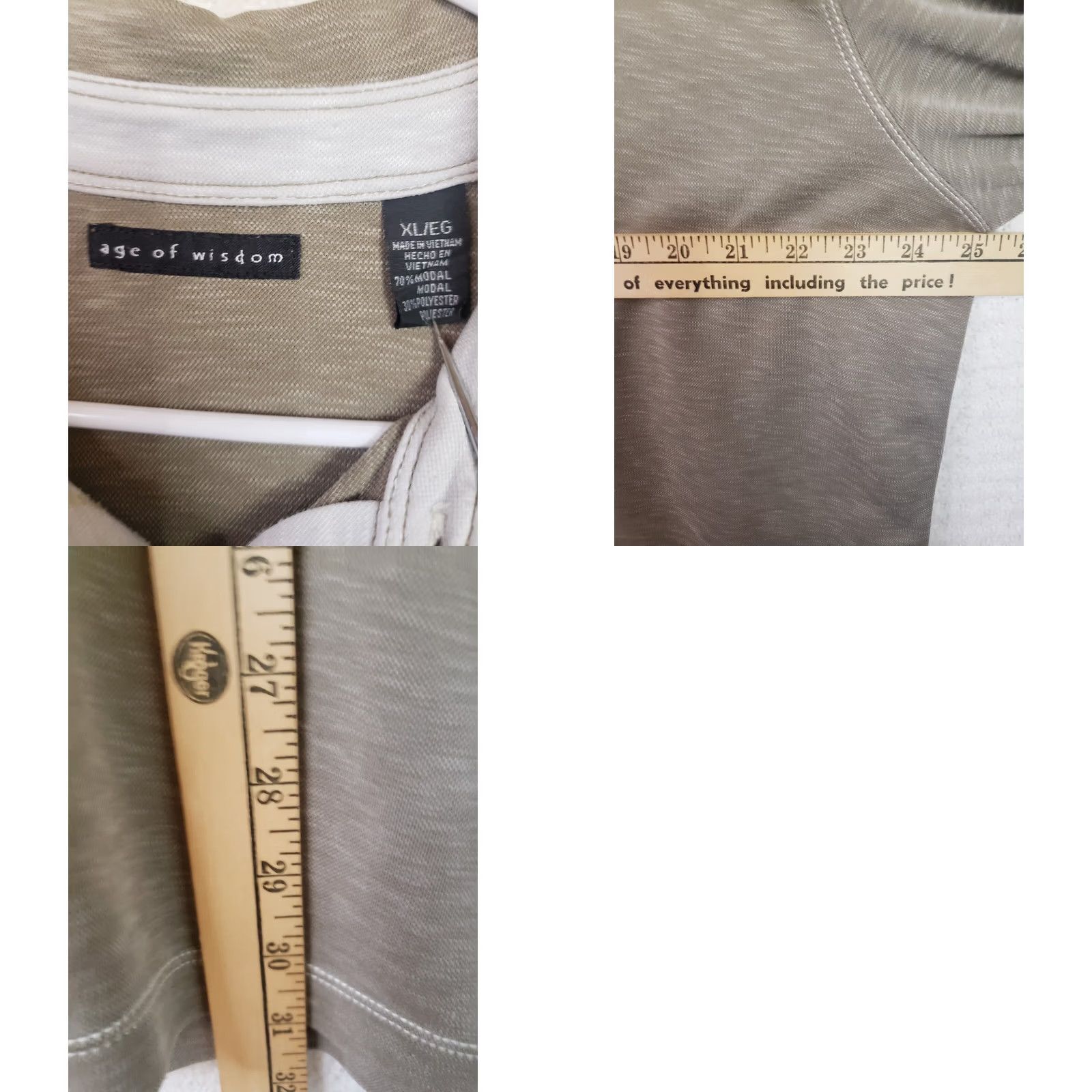 Vintage Age of Wisdom Polo Shirt Mens XL Extra Large Brown Modal Performance Short Slv Size US XL / EU 56 / 4 - 8 Thumbnail