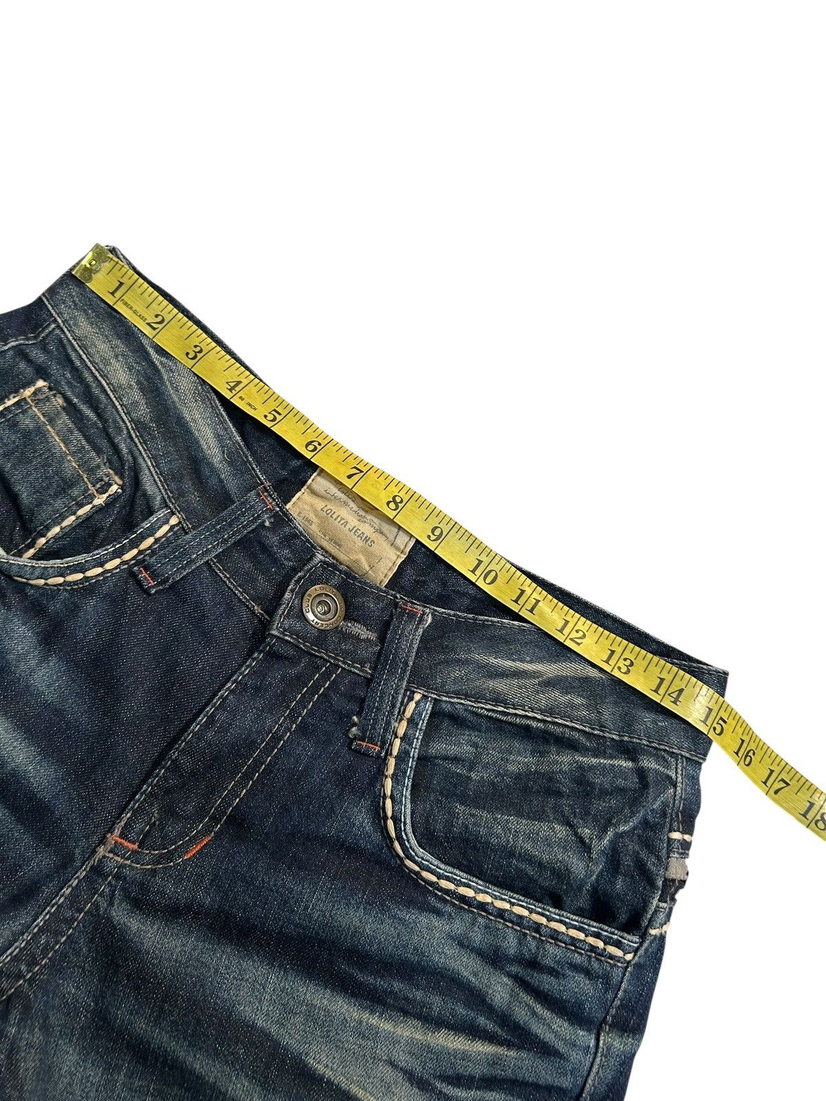 If Six Was Nine Yoshimoto Nara Lolita Japanese Punk Rusty Faded Denim Jeans☠️ Size US 30 / EU 46 - 16 Thumbnail
