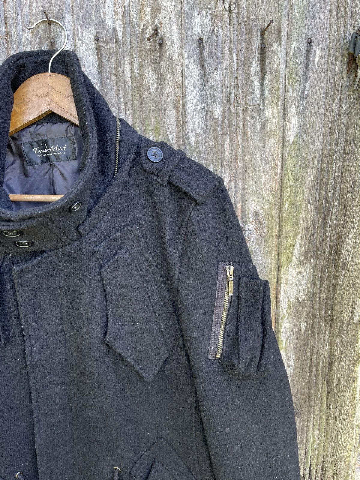 Tornado Mart Tornado Mart Black Military-Inspired Wool Coat Size US S / EU 44-46 / 1 - 9 Thumbnail