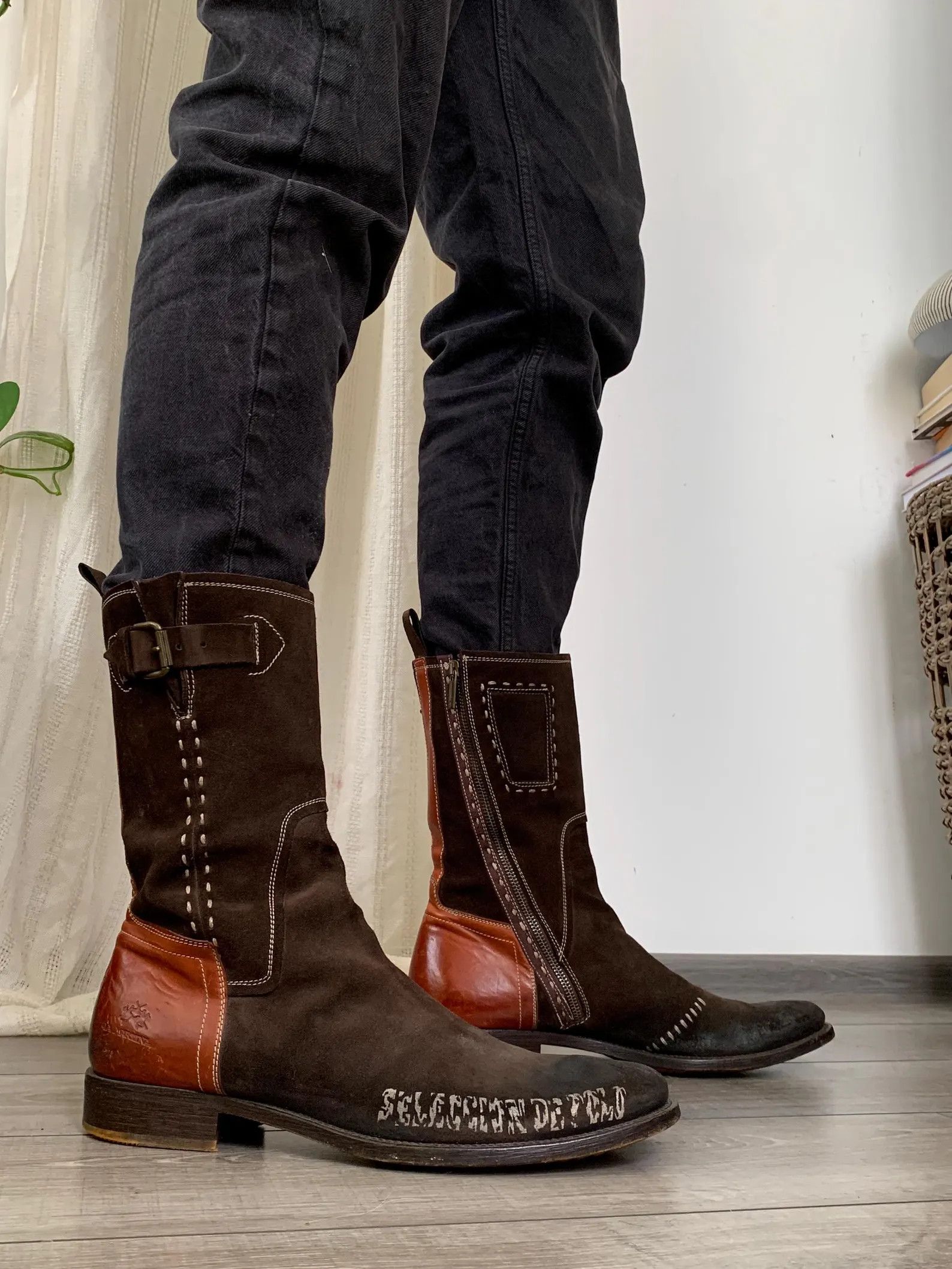 La Martina La Martina Brown Suede Polo Boots — Leather Heel & Graphic Size US 11 / EU 44 - 2 Thumbnail