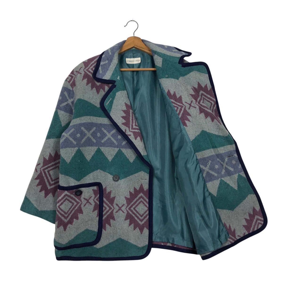 Japanese Brand × Vintage 📌Vintage Wool Button Jacket Navajo Design Command Cynsia Size US M / EU 48-50 / 2 - 11 Thumbnail