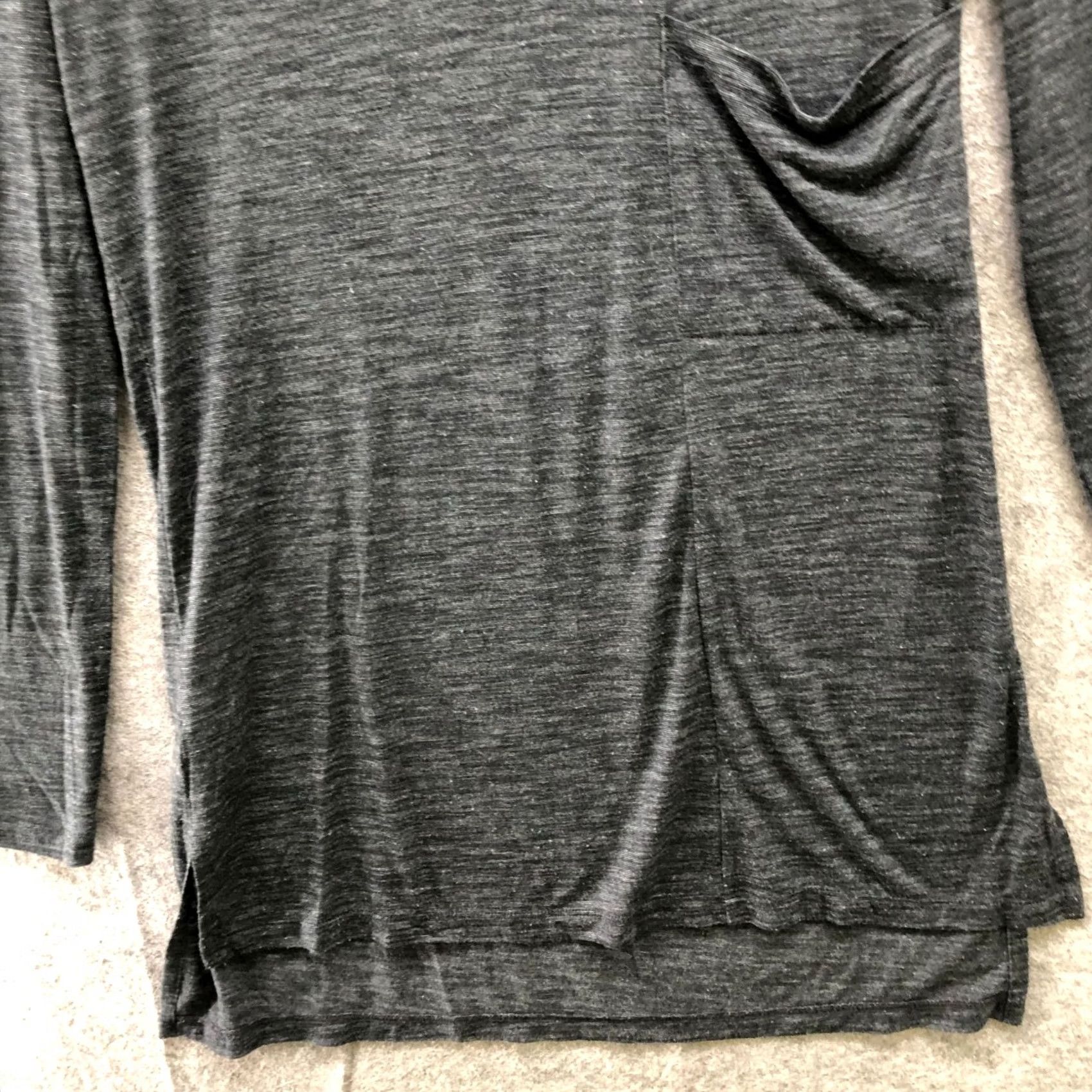 Bcbgmaxazria BCBGMaxazria Long Sleeve Tunic Shirt Women S Gray Lightweight Lyocell Pocket High Quality Tear Free Earrings This Pair Will Have Size S / US 4 / IT 40 - 4 Thumbnail