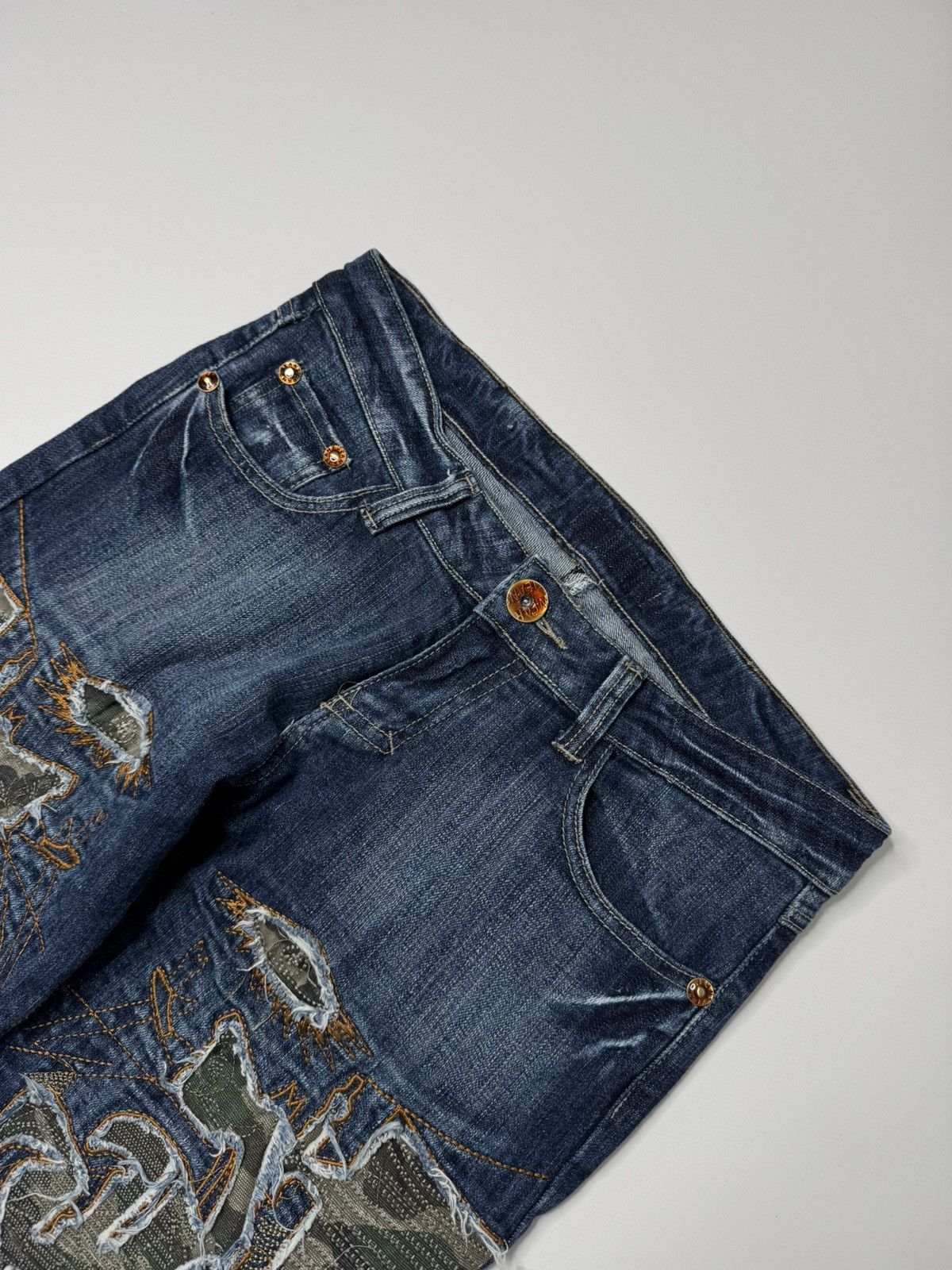 If Six Was Nine Vintage avant garde bootcut flared camo jeans if6was9 sk8 Size US 30 / EU 46 - 2 Thumbnail