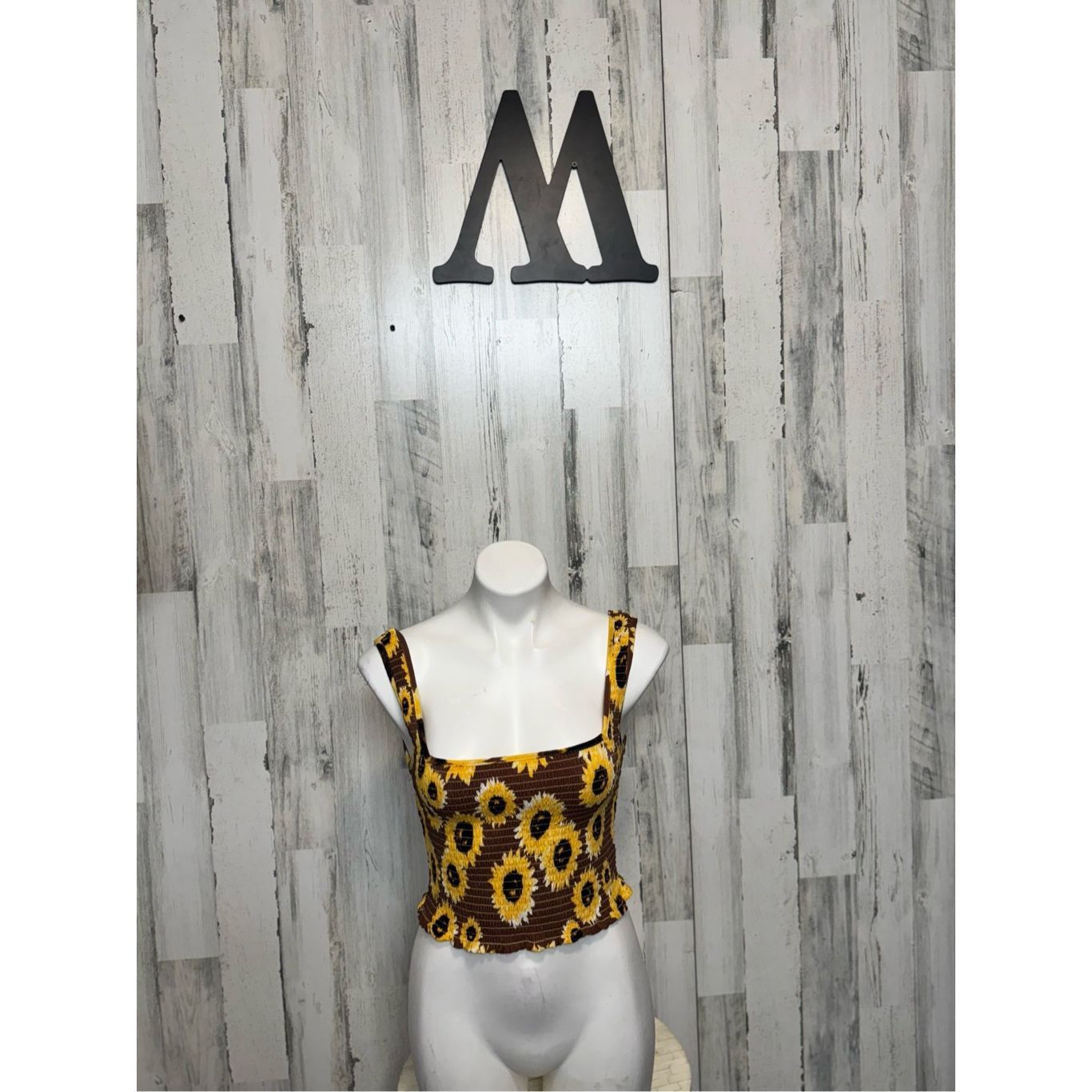 Other Sunflower Smocked Tank Top Brown Yellow No Comment NYLA Size Size M / US 6-8 / IT 42-44 - 1 Thumbnail