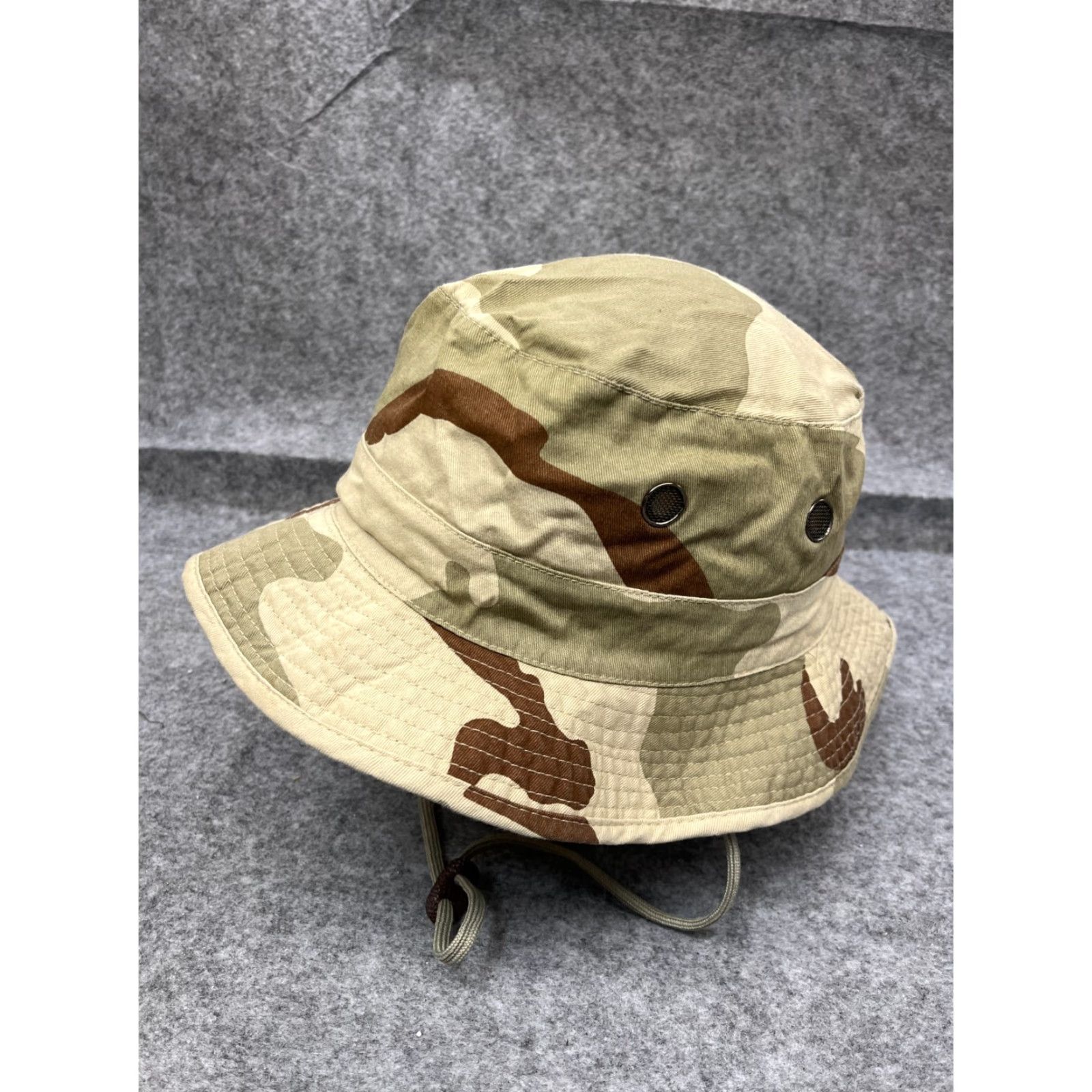 Vintage Sierra Mountain Gear Bucket Hat Adult One Size Beige Green Brown Camo Cotton Size ONE SIZE - 4 Thumbnail