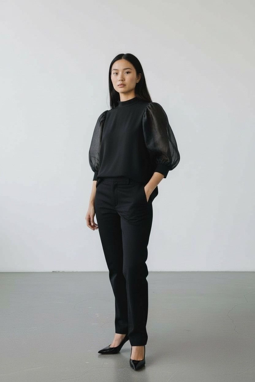 Ted Baker TED BAKER Blouse, oversize organza sleeves, RRP $175 Size S / US 4 / IT 40 - 9 Thumbnail