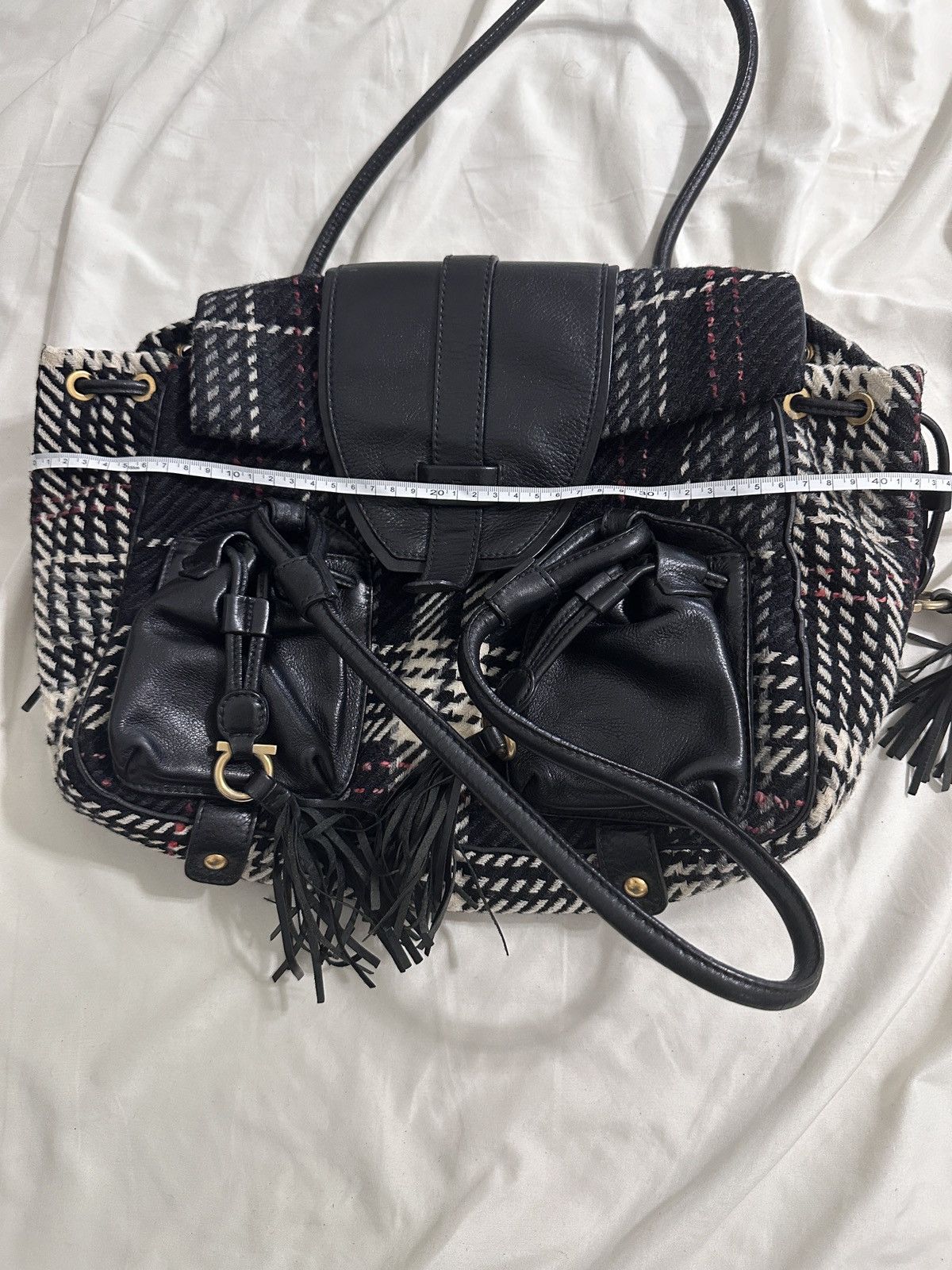 Salvatore Ferragamo Salvatore Ferragamo Wool Plaid Exterior Bags & Handbags L Size ONE SIZE - 16 Thumbnail