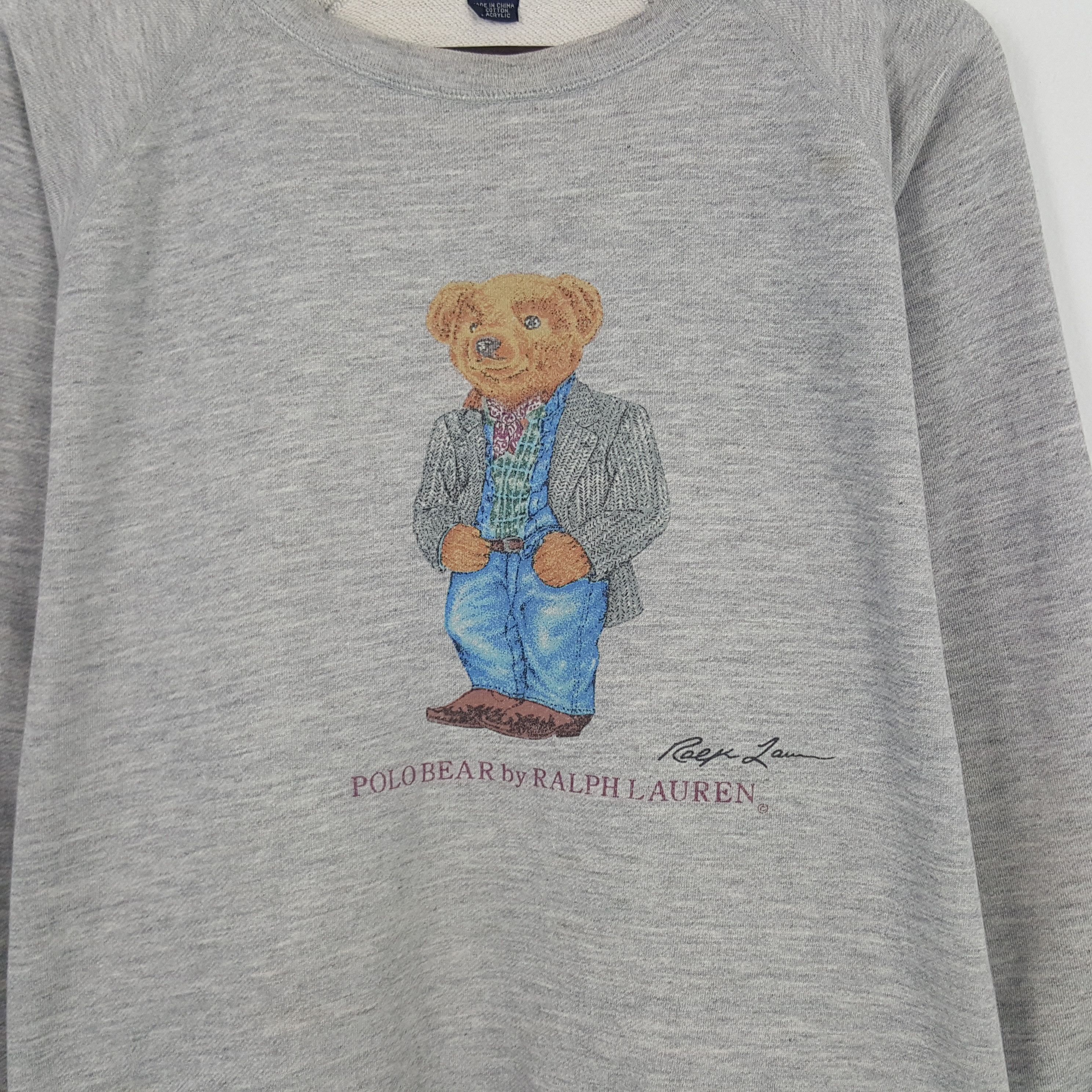 Polo Ralph Lauren × Vintage Vintage Polo Ralph Lauren Bear Sweatshirt Size US L / EU 52-54 / 3 - 2 Thumbnail
