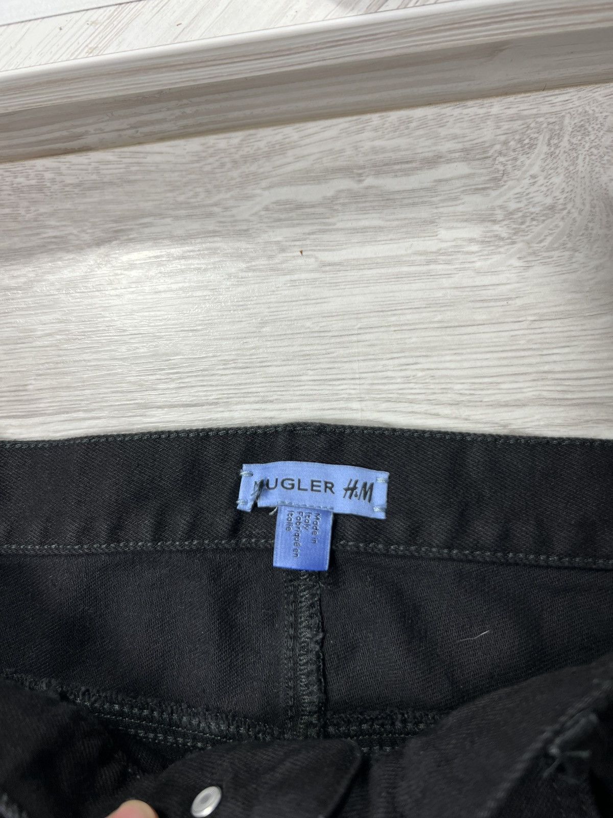Mugler Thierry Mugler x H&M Spiral Panel Jeans Black Denim Pants HM Size US 36 / EU 52 - 14 Thumbnail