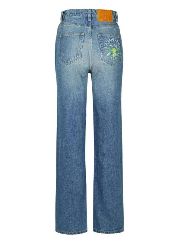 Casablanca o1mle0326 Vintage Distressed Washed Denim Jeans Tennis Club Size US 28 / EU 44 - 2 Thumbnail