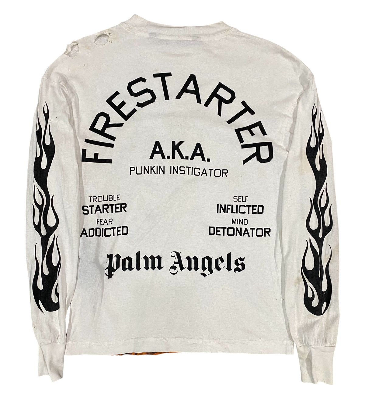 Vintage Palm Angels Dstressed L/S Shirt Sz Xs in White, Men's — image 4 of 6