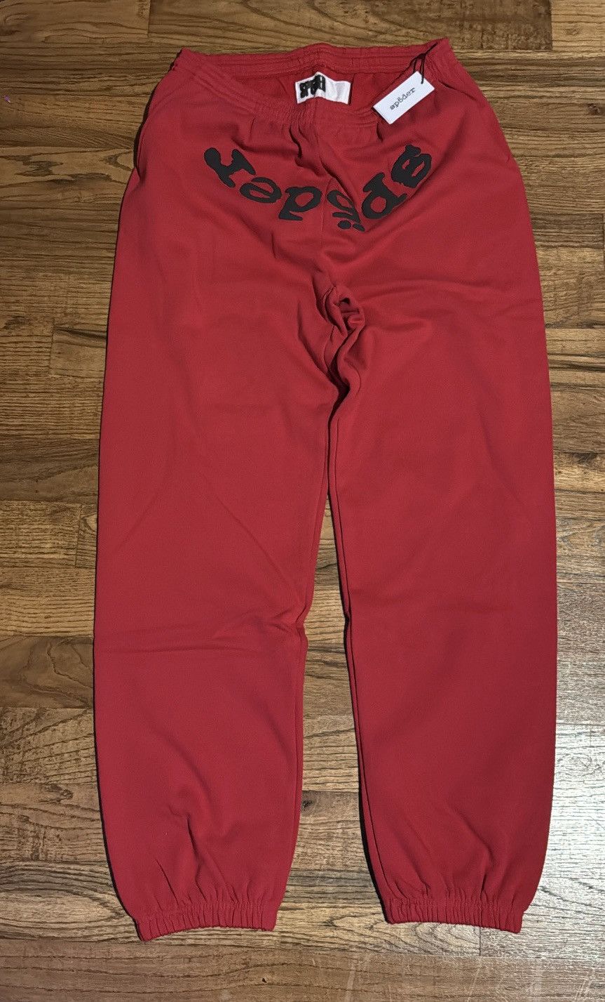 Sp5der Sp5der OG Web V2 Sweatpants Red Size US 35 - 1 Thumbnail