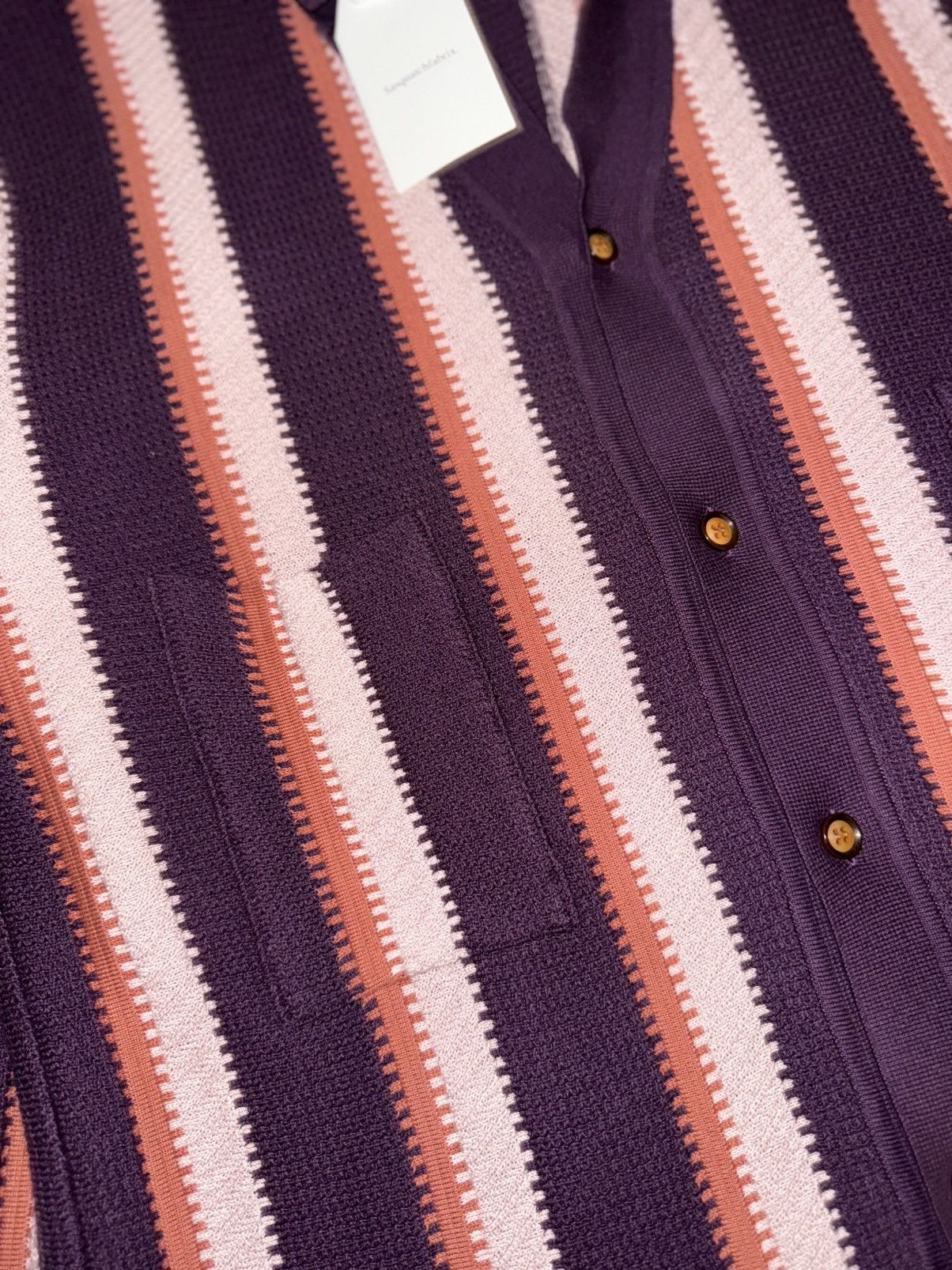 Sasquatchfabrix [XL] Sasquatchfabrix. 24SS Striped Cardigan – Bordeaux Size US XL / EU 56 / 4 - 4 Thumbnail