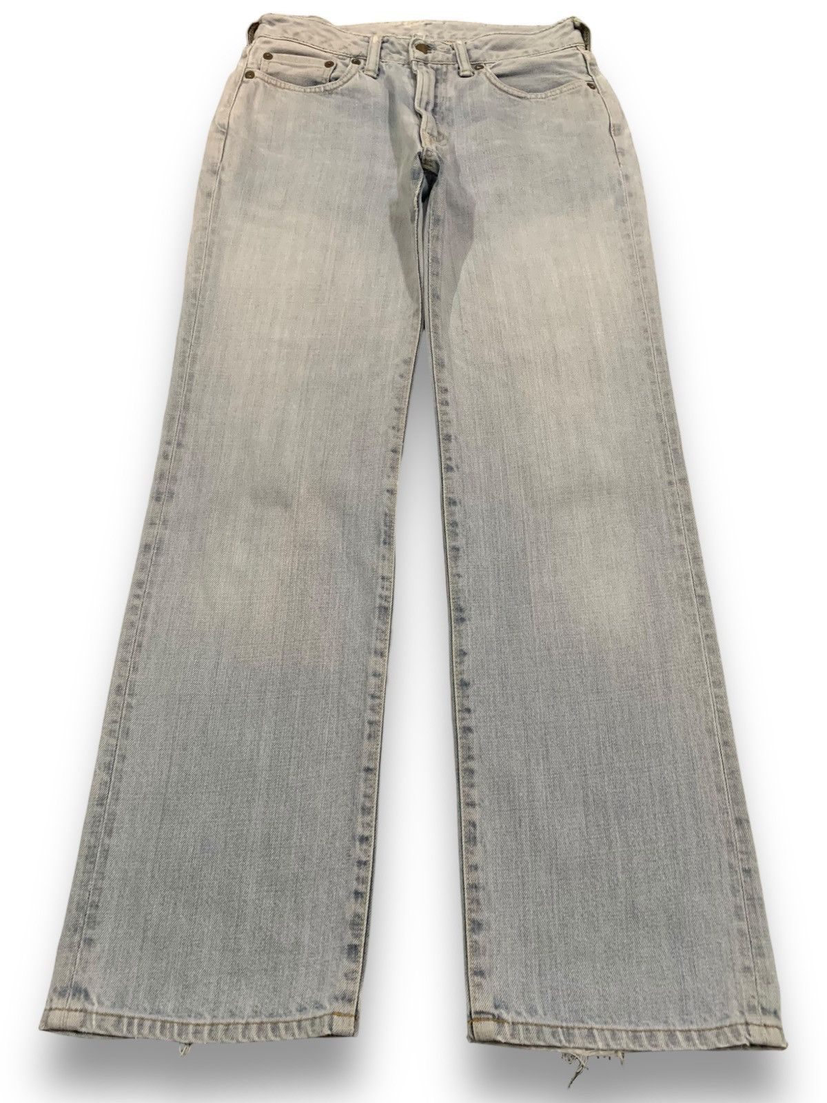 45rpm Vintage Japanese Brand 45rpm Slim Straight Ripped Jeans Size US 27 - 1 Thumbnail
