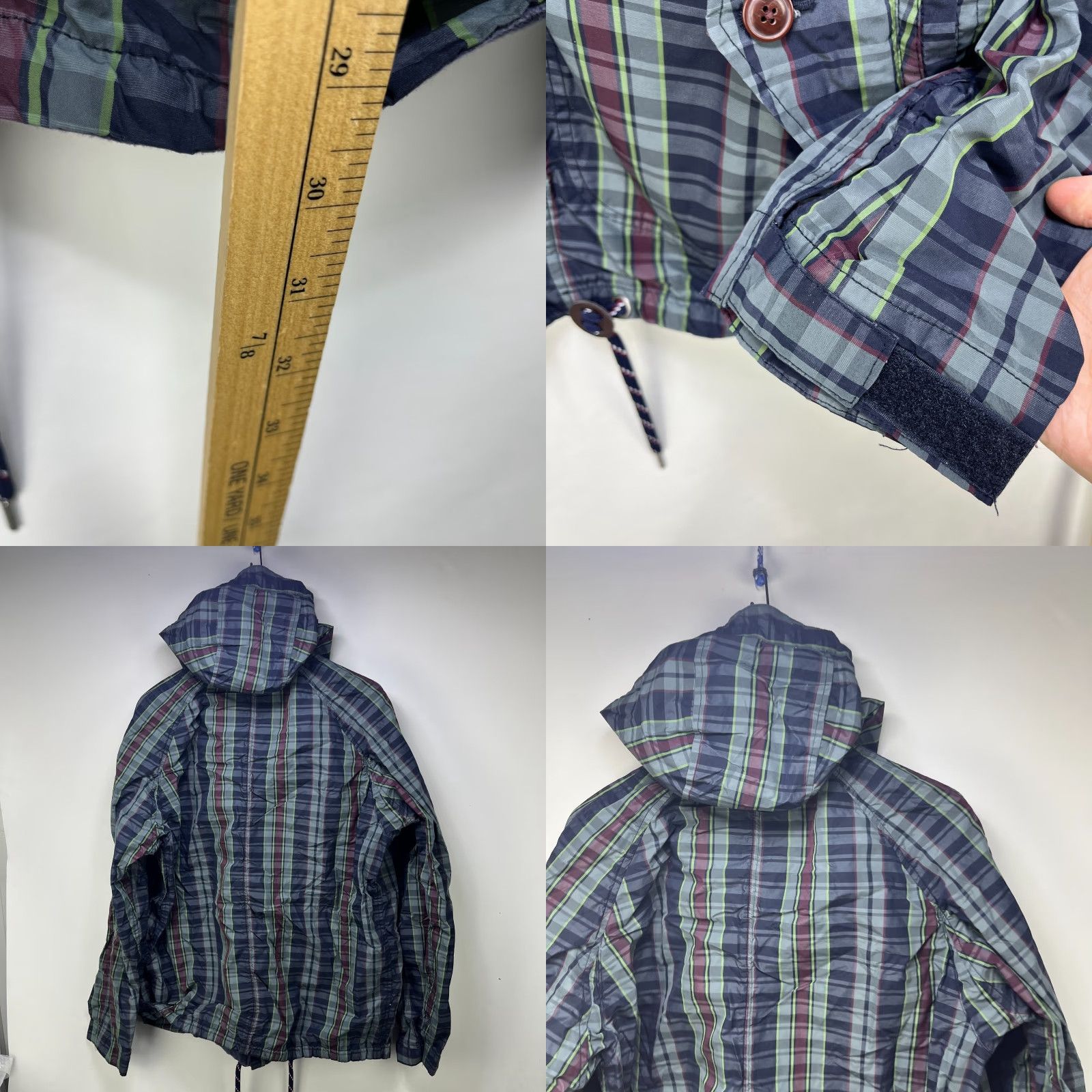 Tommy Hilfiger VINTAGE Tommy Hilfiger Windbreaker Jacket XL Women's Plaid Blue 90s Logo ZIP Packable Regular Casual Windbreaker Jacket Women Mens? Size XL / US 12-14 / IT 48-50 - 8 Thumbnail