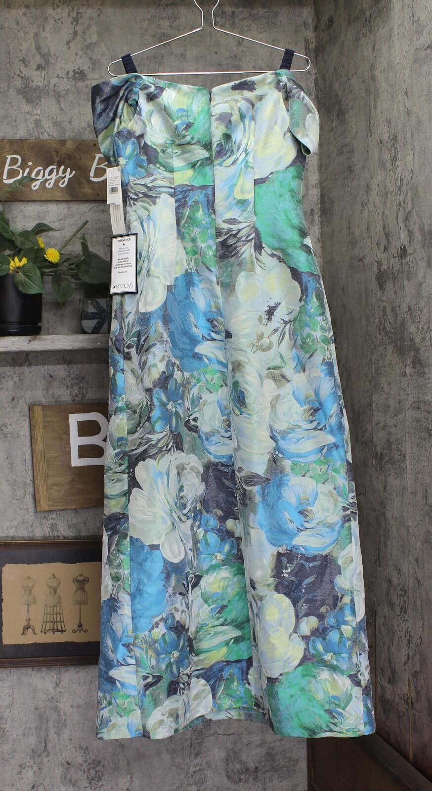 Other Nwt Aidan Mattox By Adrianna Papell Dress Blue Multi 10 Size L / US 10 / IT 46 - 2 Thumbnail