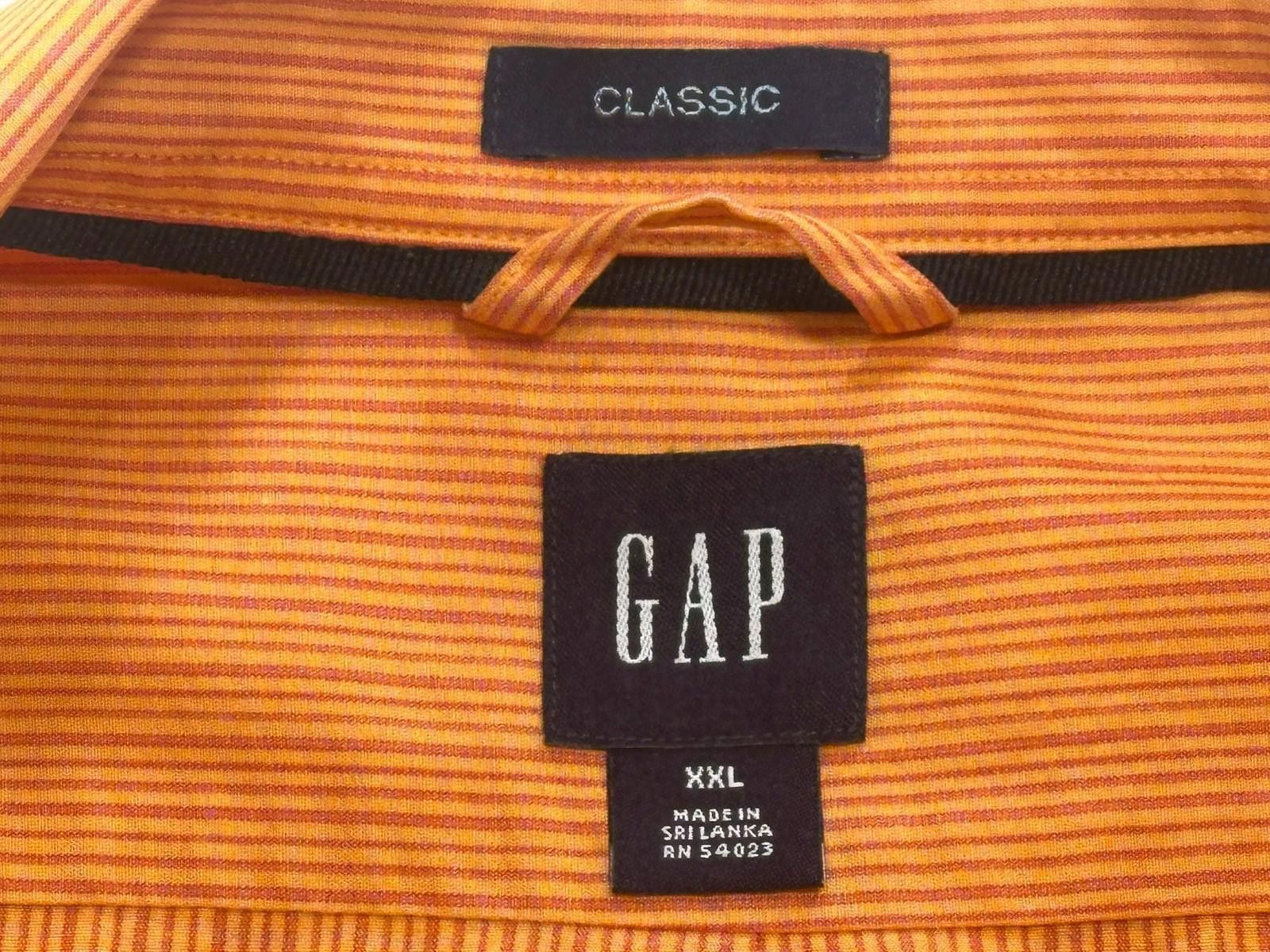 Gap Gap Striped 100% Cotton Classic Fit Button Up Orange 2XL Size US XXL / EU 58 / 5 - 3 Thumbnail