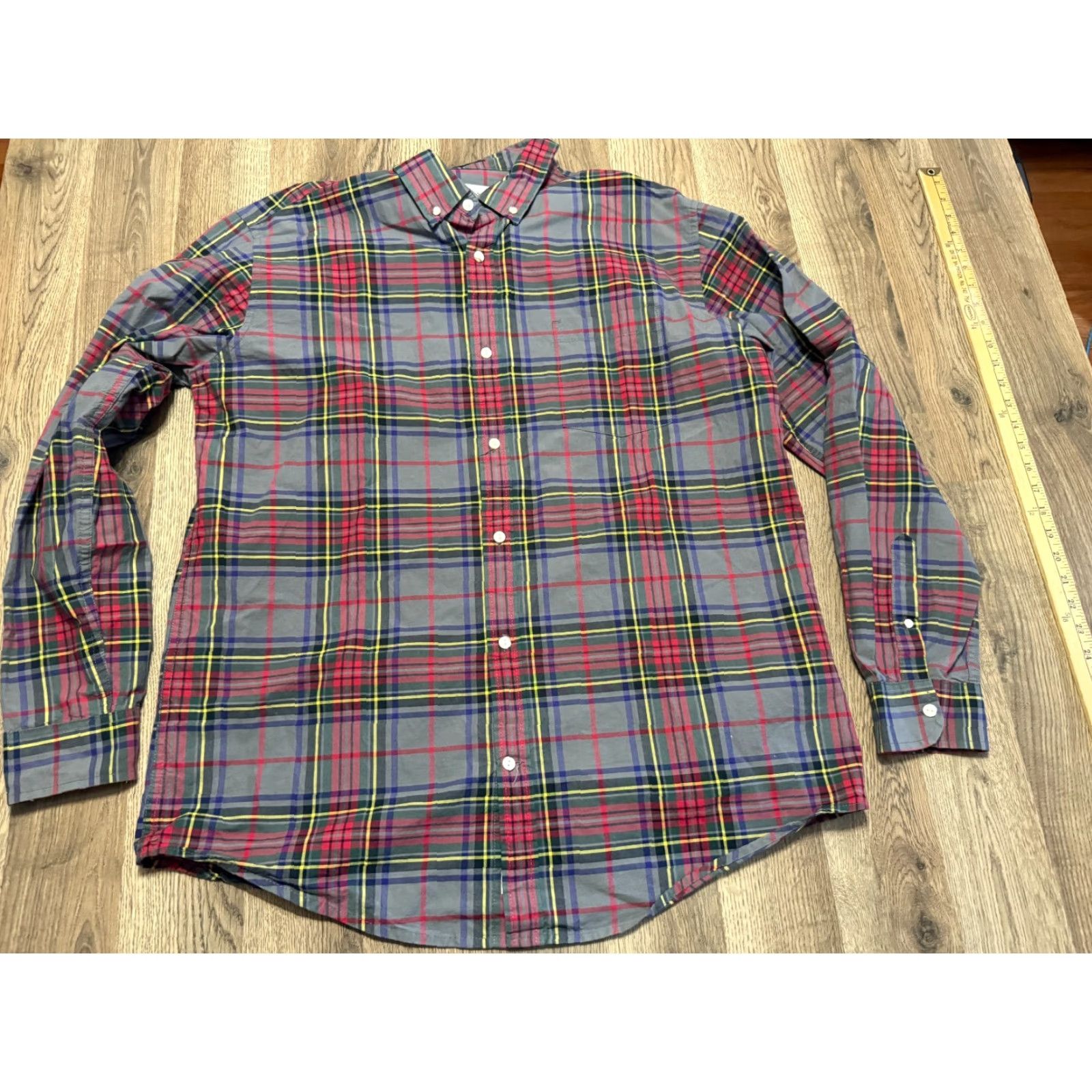 Vintage St. John's Bay Shirt Mens XL Red Blue Green Yellow Gray Button Up Classic Fit Plaid Long Sleeve Casual Size US XL / EU 56 / 4 - 2 Thumbnail