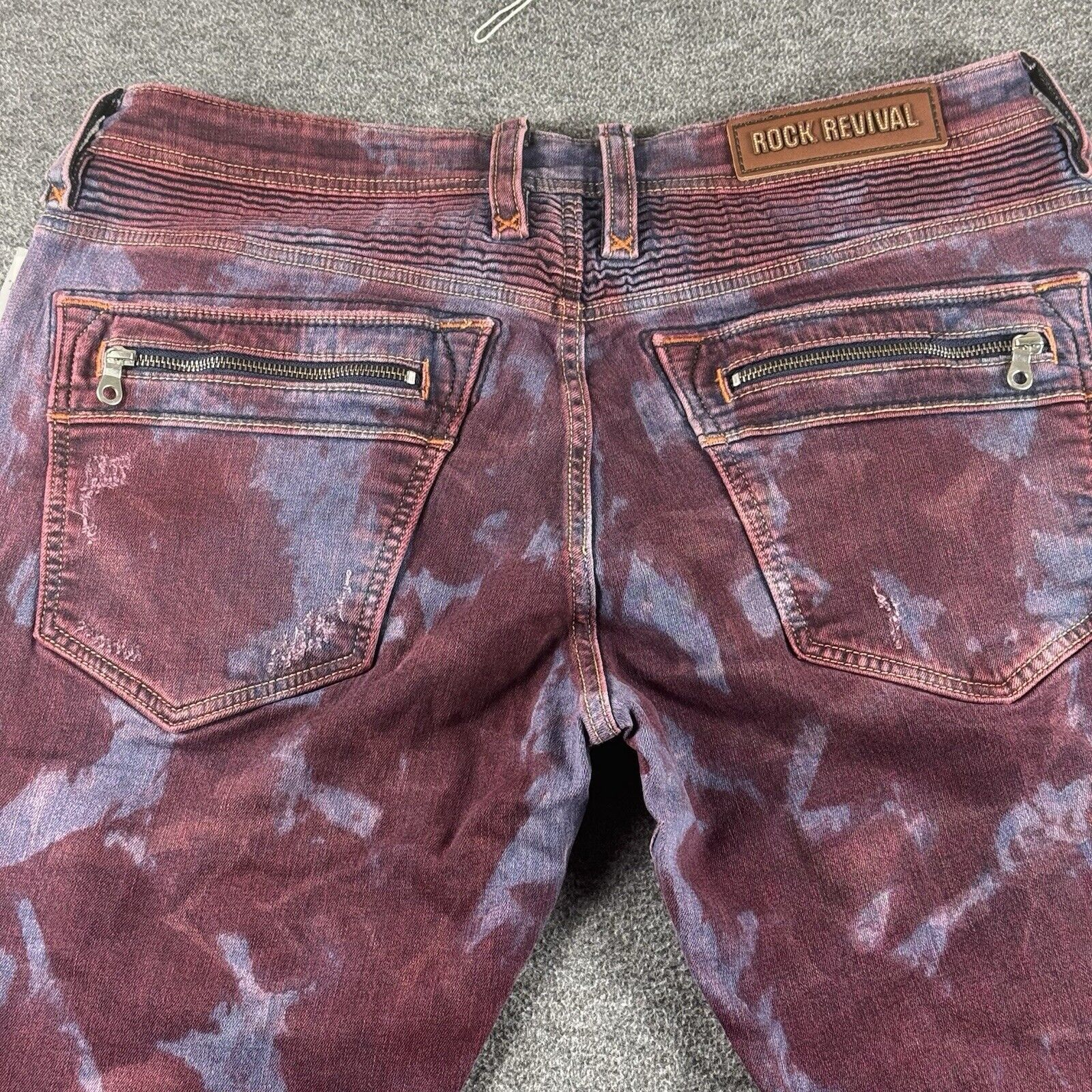 Rock Revival Rock Revival Elroy Skinny Moto Mens Acid Wash Size 36 X 34 Size US 36 / EU 52 - 9 Thumbnail