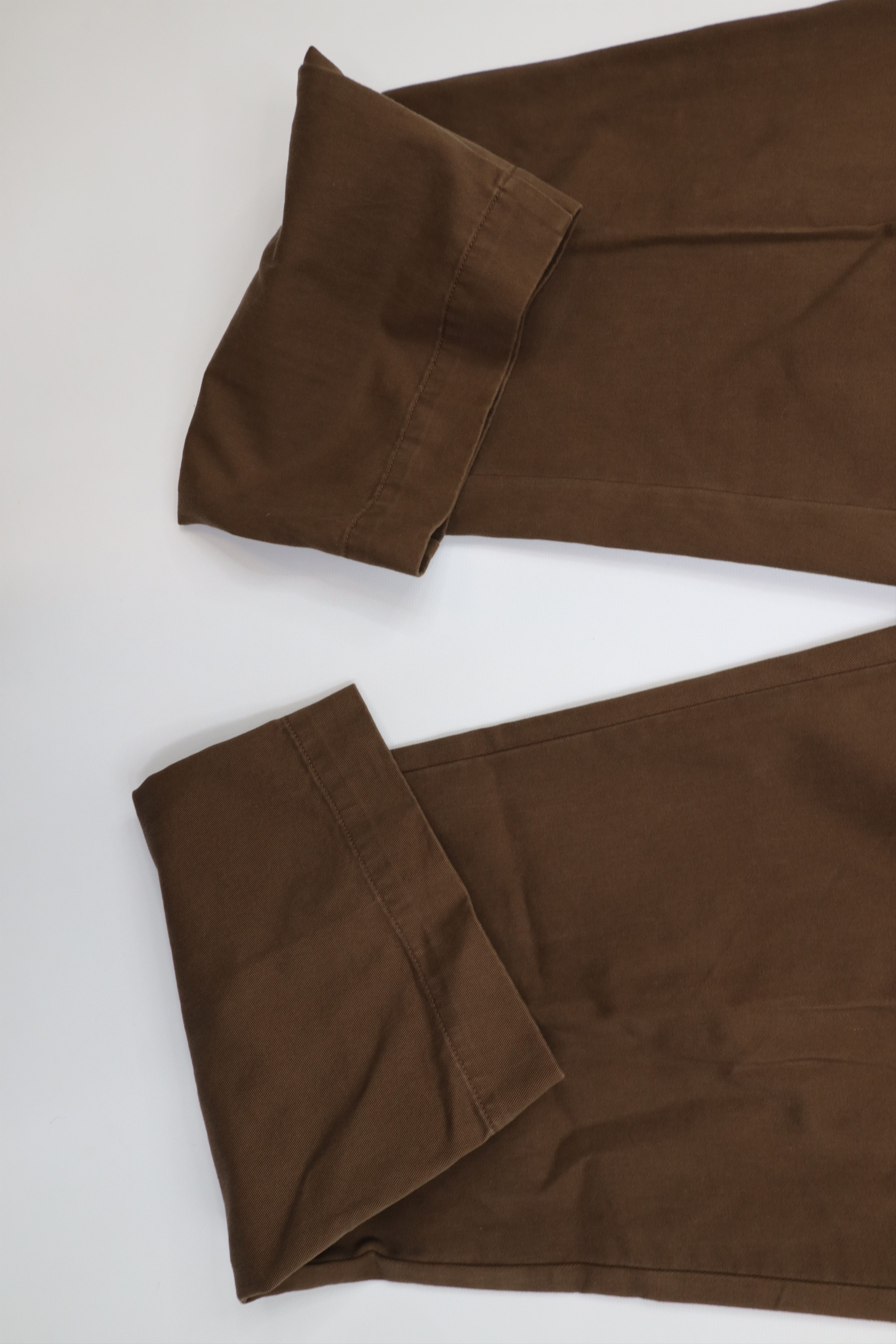 Ralph Lauren Vintage 90s Ralph Lauren Wide Leg Chino Pants Brown Cotton Size US 36 / EU 52 - 5 Thumbnail